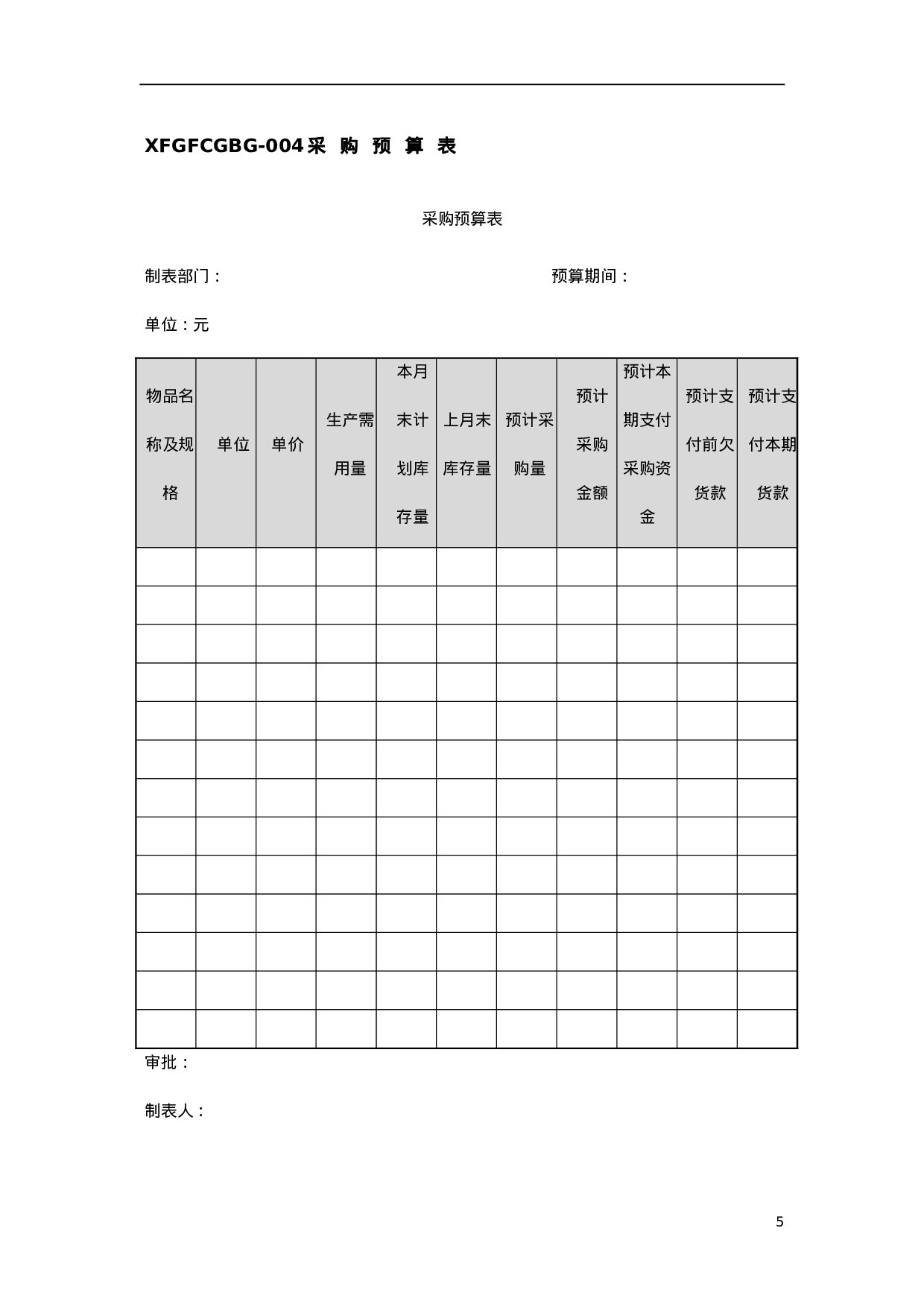 2.采购管理必备表格 48个 .doc 第5页
