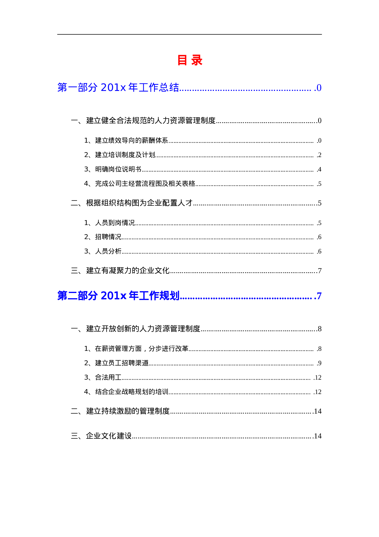 人力资源部XX度工作总结及XX度工作规划模板.doc 第2页