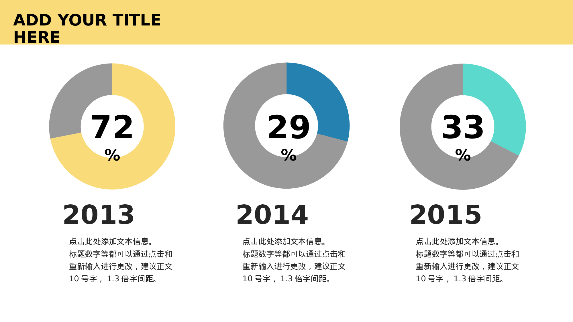 三项对比环形饼图PPT模板-4.pptx 第2页
