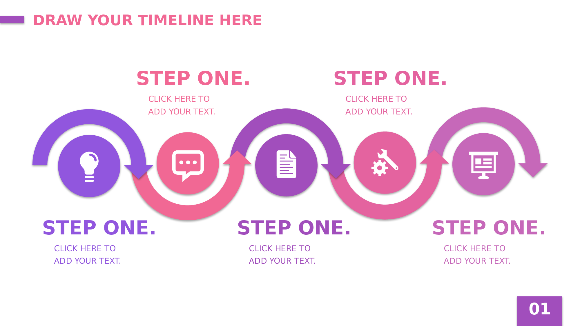 半圆箭头PPT流程图模板素材-3.pptx 第3页