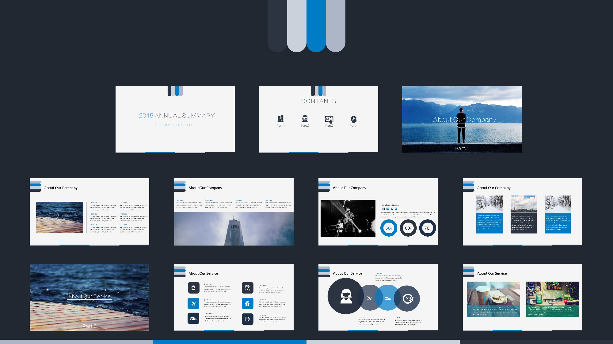 064简约文艺蓝.ppt 第2页