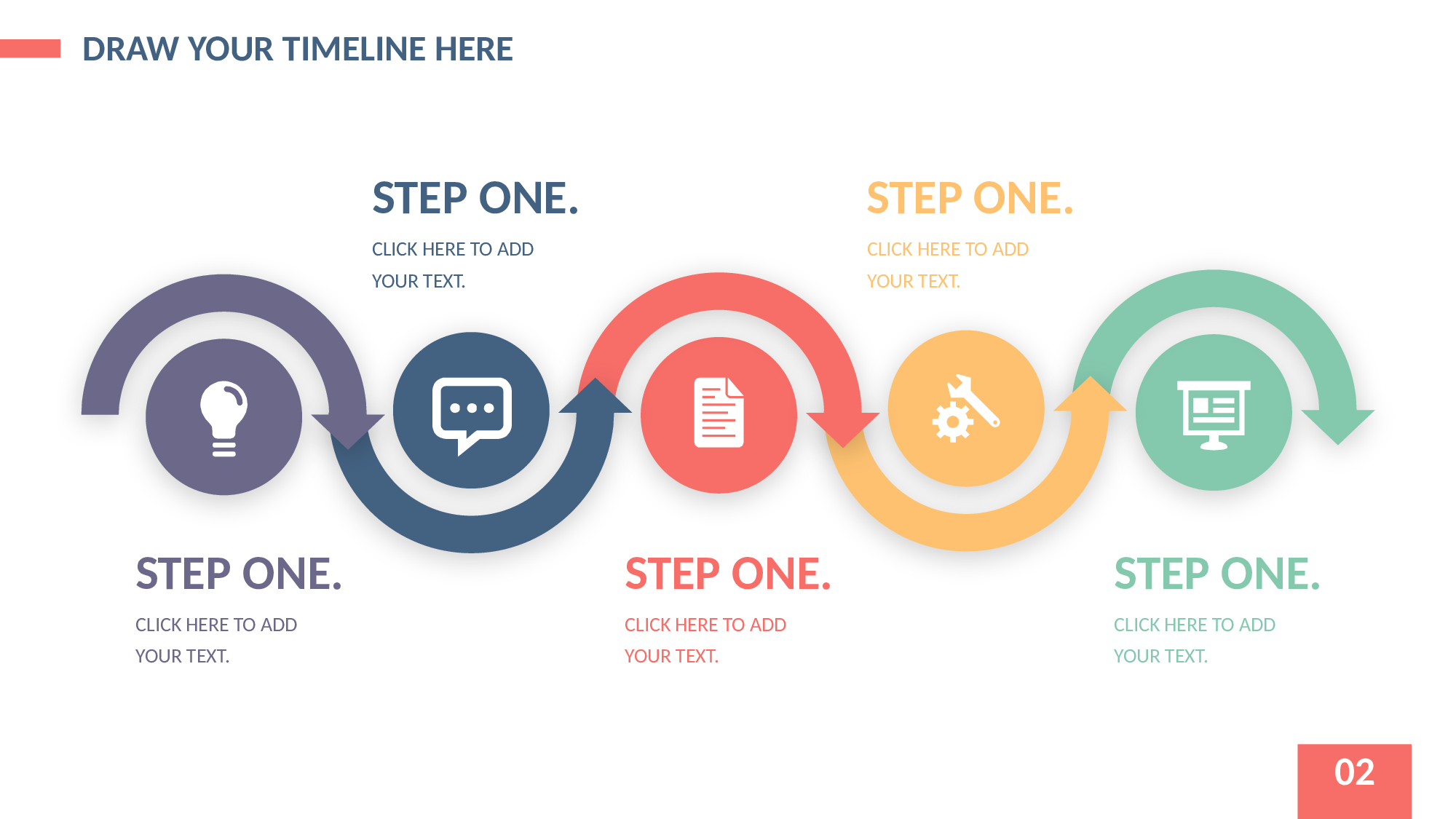 半圆箭头PPT流程图模板素材-3.pptx 第1页