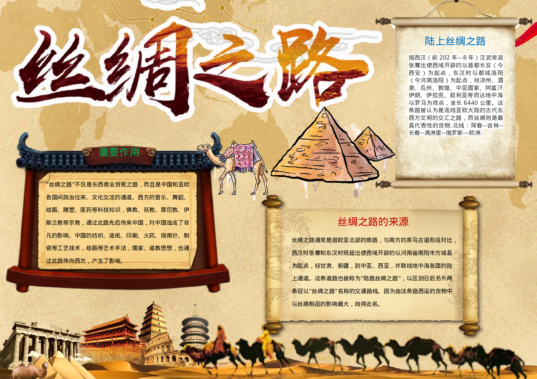 手抄报丝绸之路 海上丝绸之路 丝绸之路故事13.docx 第1页