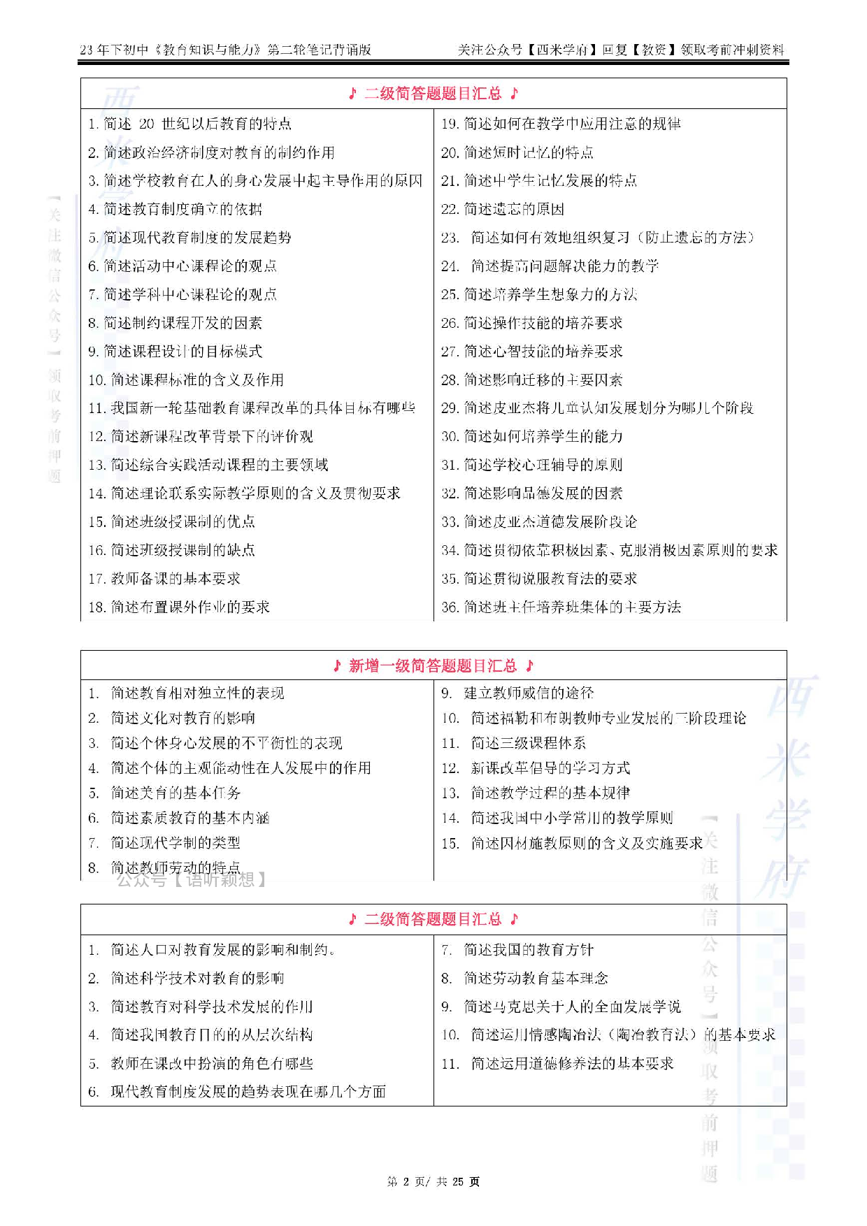 23下初中-教育知识-二轮笔记（背诵版）.pdf 第2页