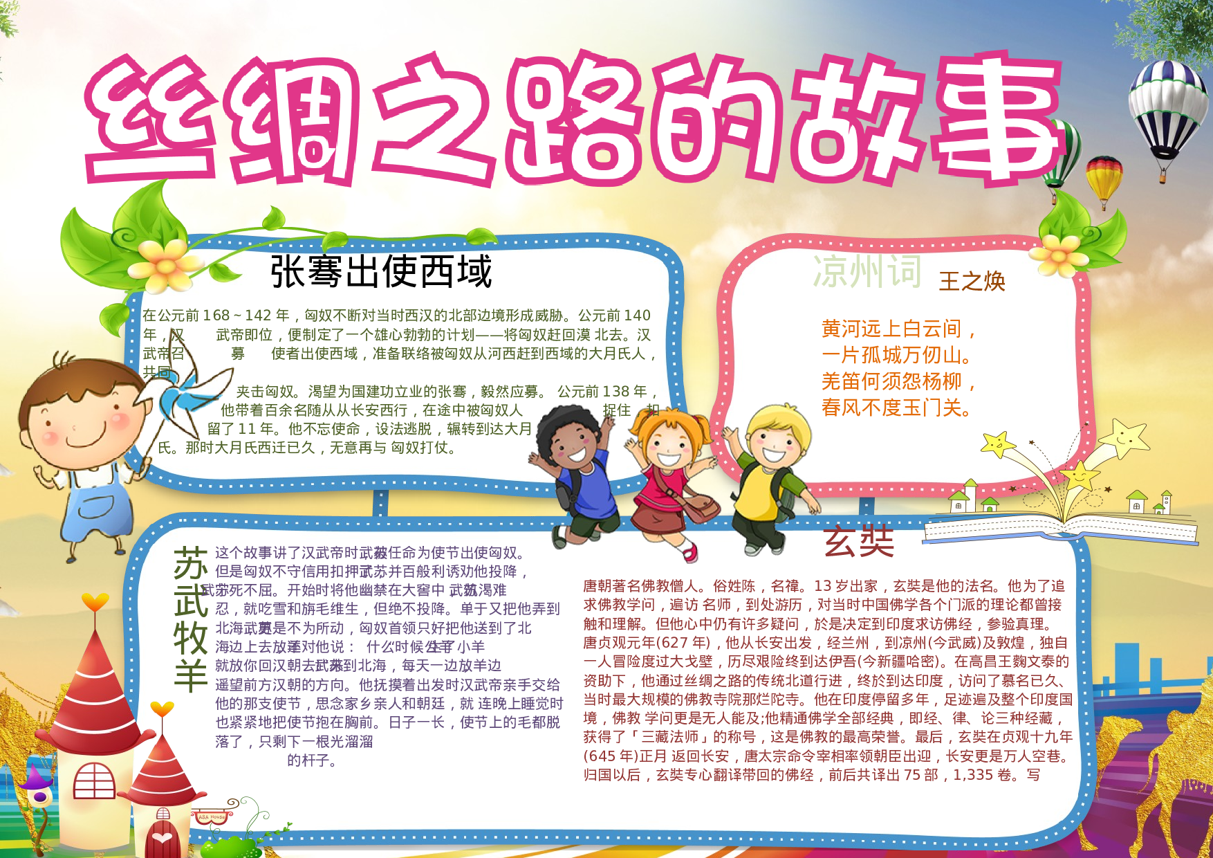 手抄报丝绸之路 海上丝绸之路 丝绸之路故事16.docx 第1页