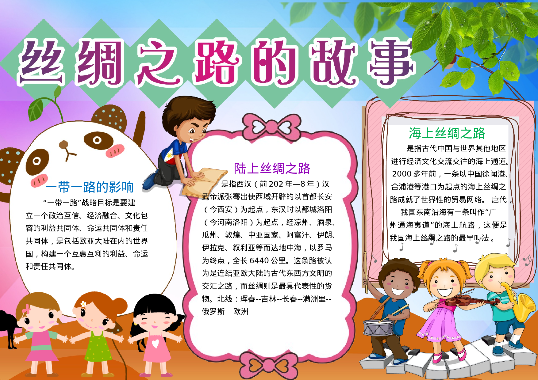 手抄报丝绸之路 海上丝绸之路 丝绸之路故事6.docx 第1页