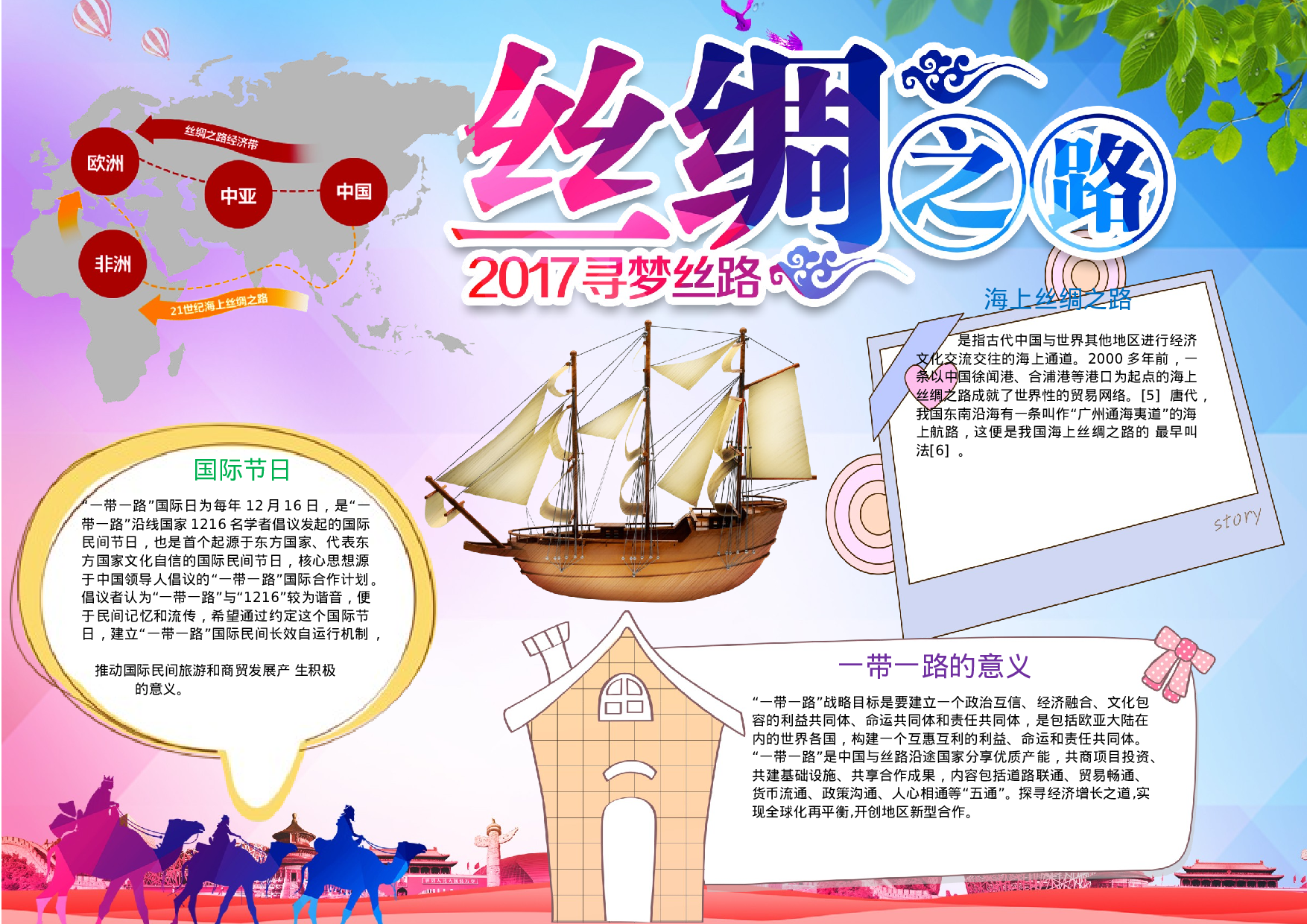 手抄报丝绸之路 海上丝绸之路 丝绸之路故事9.docx 第1页