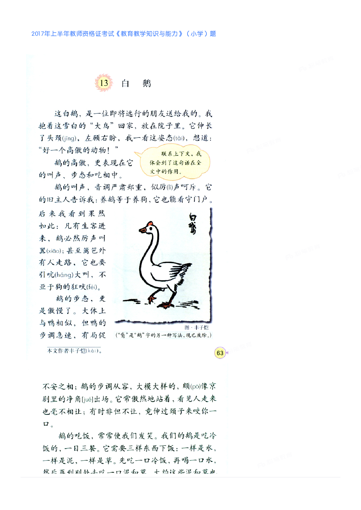 2017年上半年教师资格证考试《教育教学知识与能力》（小学）真题.pdf 第4页