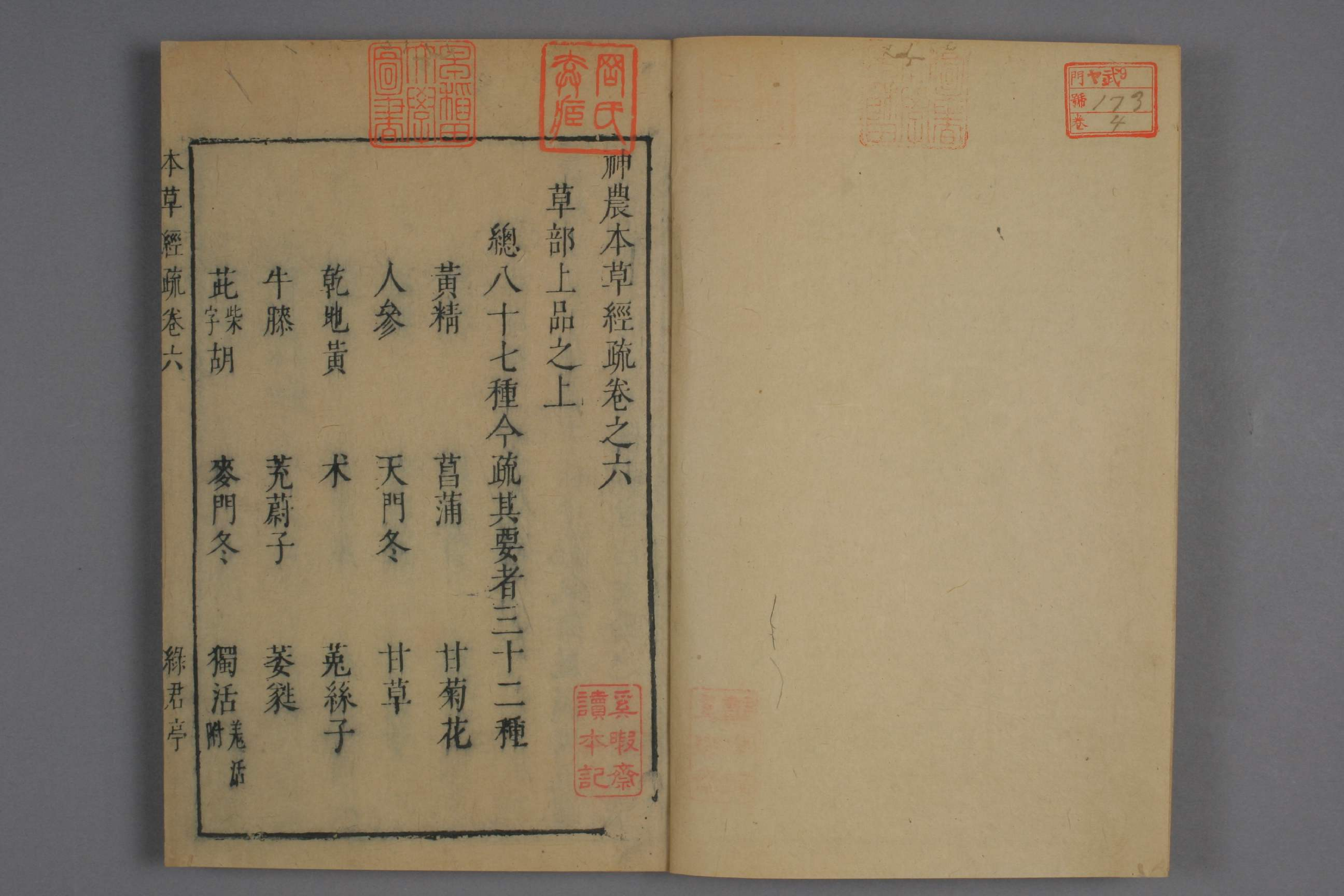 神农本草疏明代天启五年ya09_00173_00043.pdf 第4页