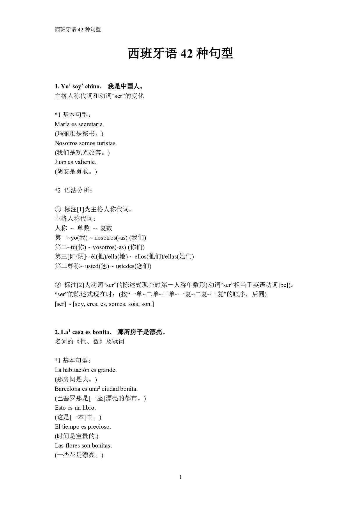 【打印】西班牙语42种句型.pdf 第1页