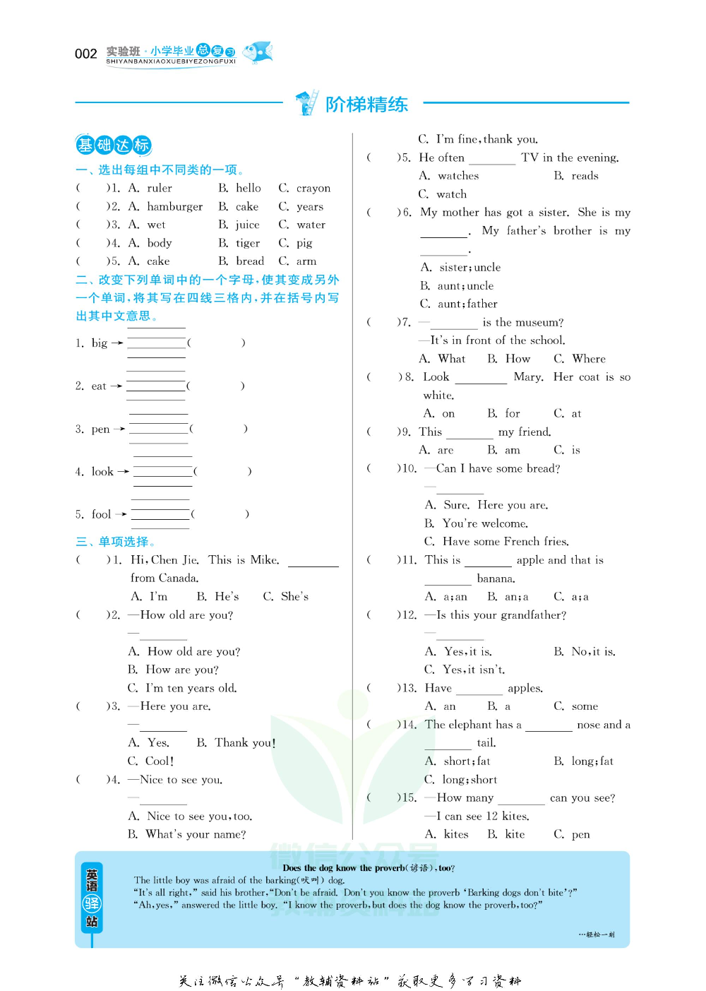 实验班小学毕业总复习2019版英语PEP版.pdf 第4页