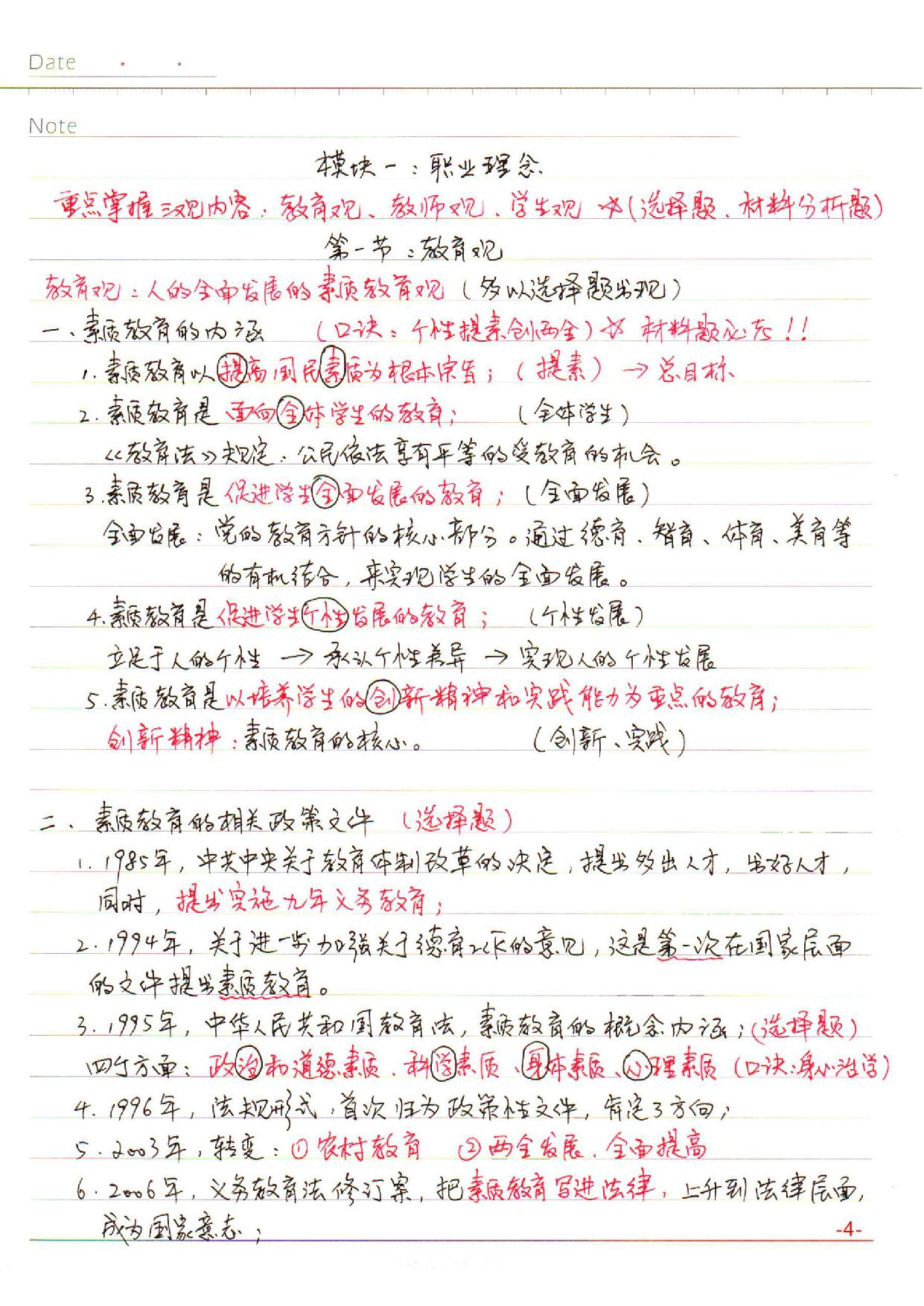 幼儿园【综合素质】学习笔记(2019年).pdf.pdf 第4页