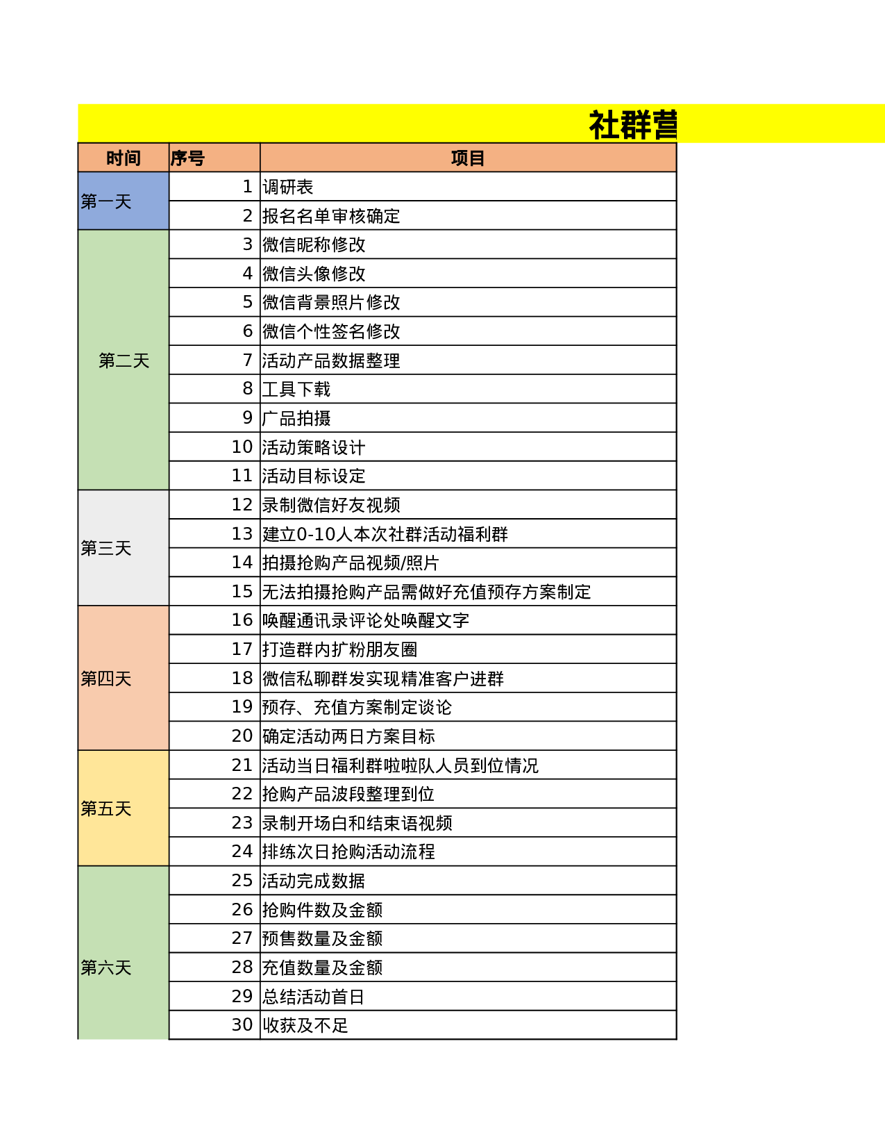 社群营销落地推进表.xlsx 第1页
