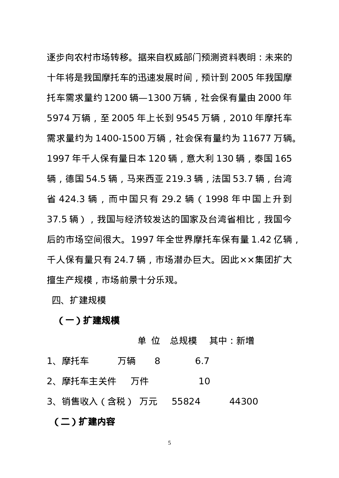 ××集团有限公司摩托车扩建工程项目建议书.doc 第5页