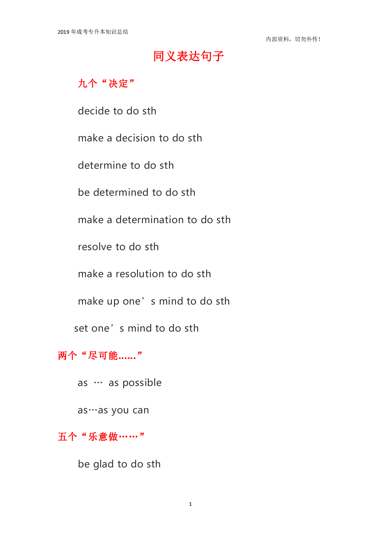 专升本《英语》同义词表达句子.pdf 第1页
