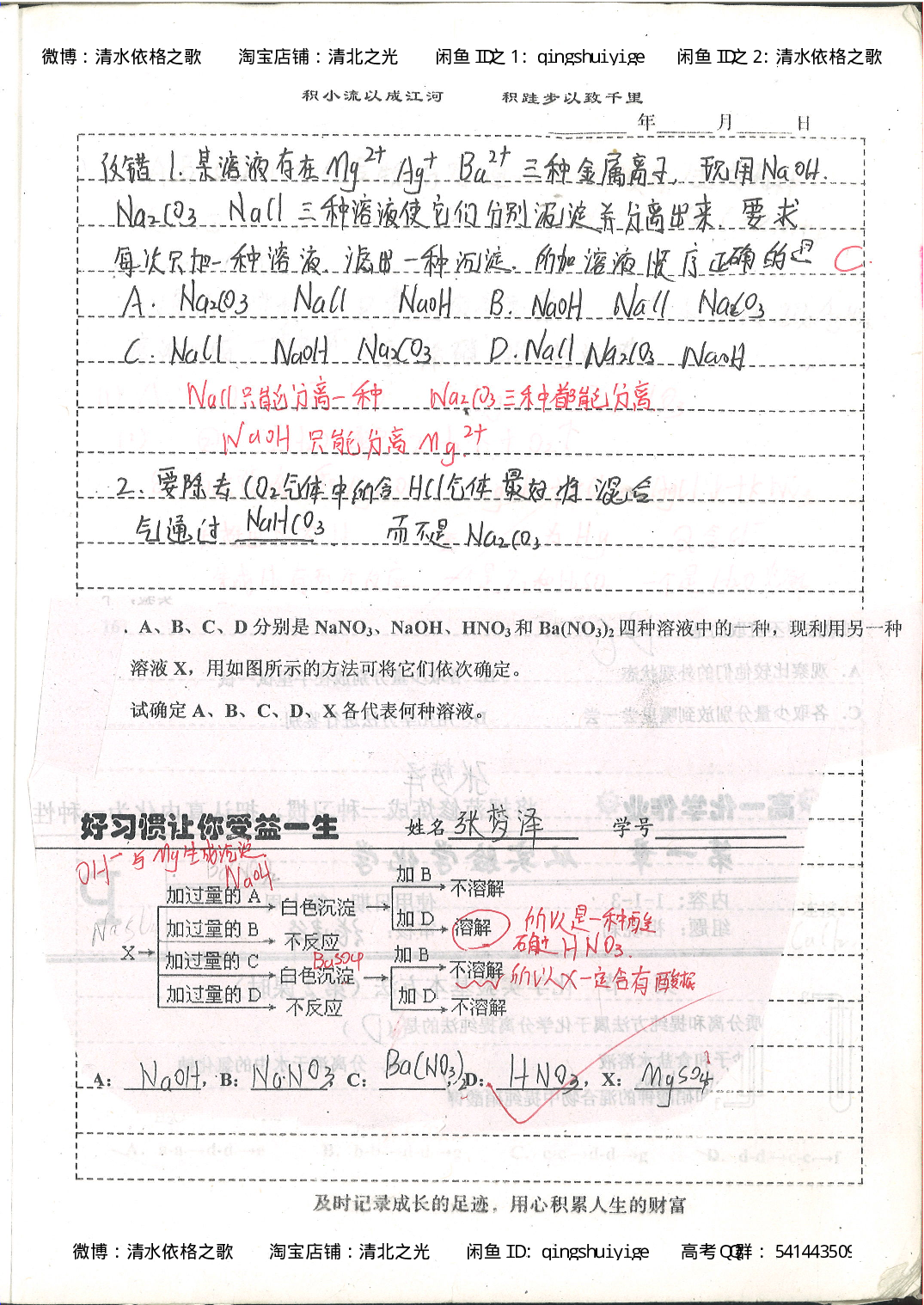 1. 衡水中学高考积累与改错_高一化学（第1本）_114页.pdf 第5页