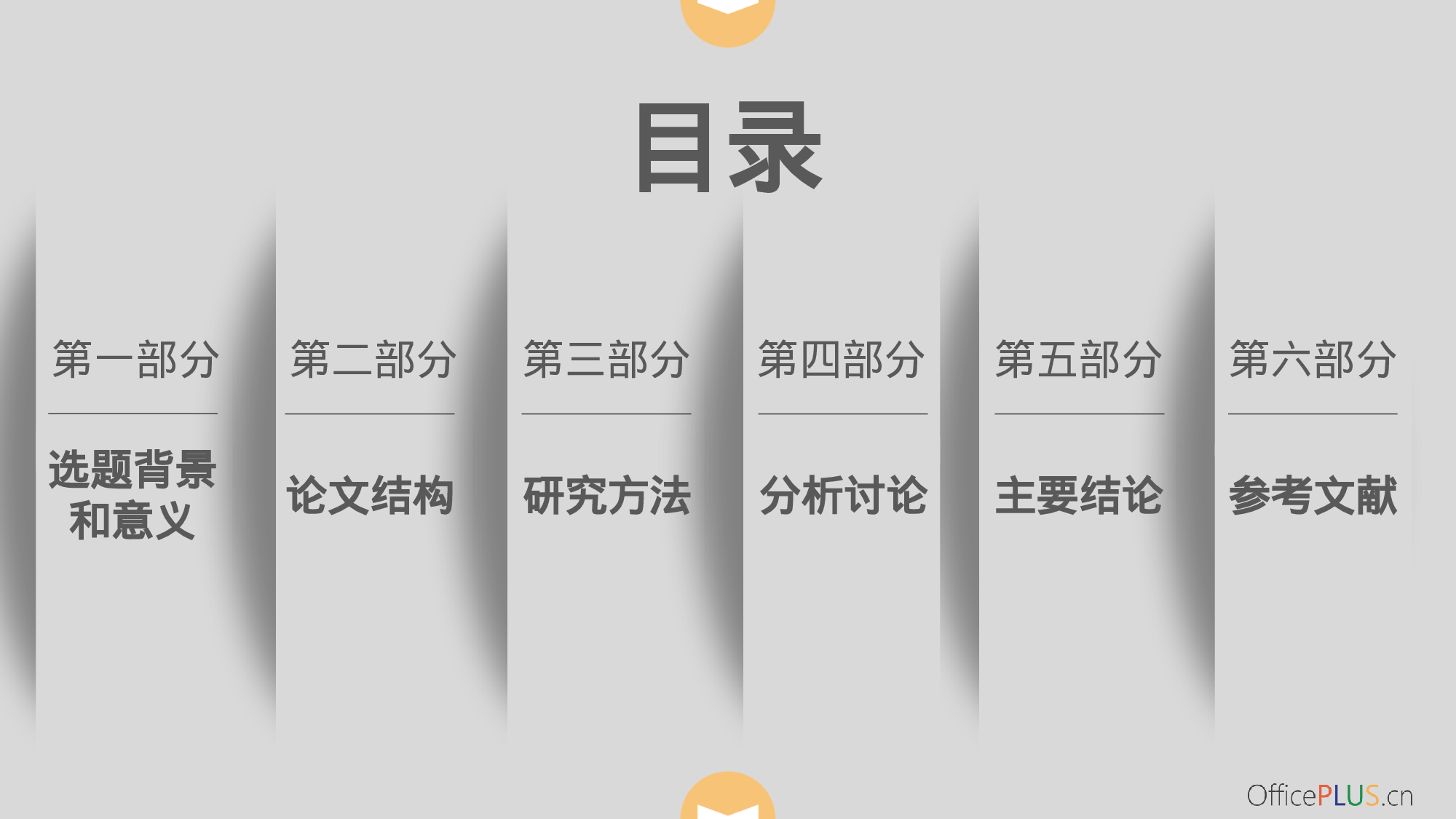 毕业论文答辩-层次阴影-沉稳灰黄-PPT模板.pptx 第2页