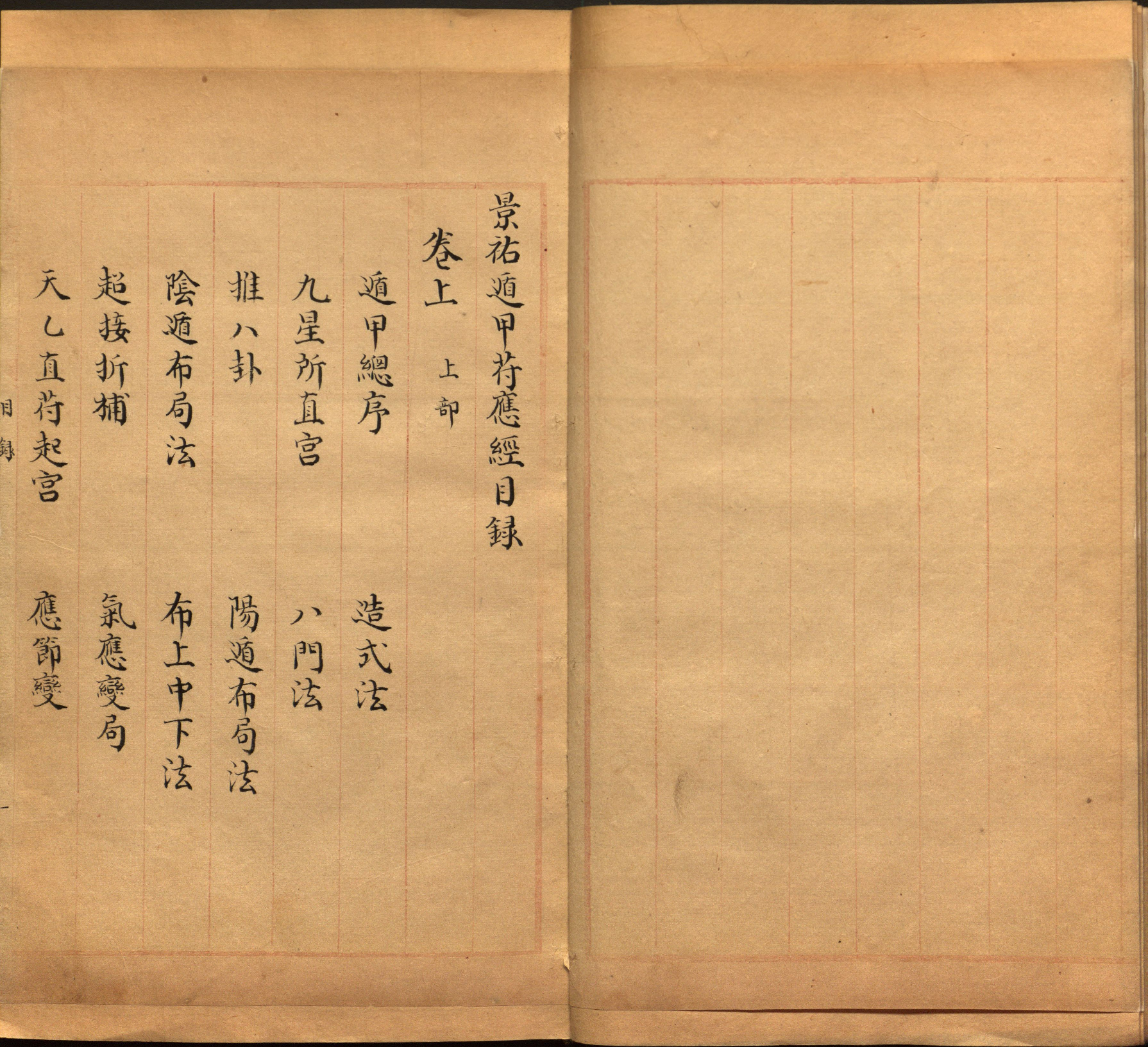 景祐遁甲符应经.上部三卷.下部三卷.宋.杨维德等撰.明末朱丝栏钞本（美国国会图书馆）_p001-100.pdf 第6页