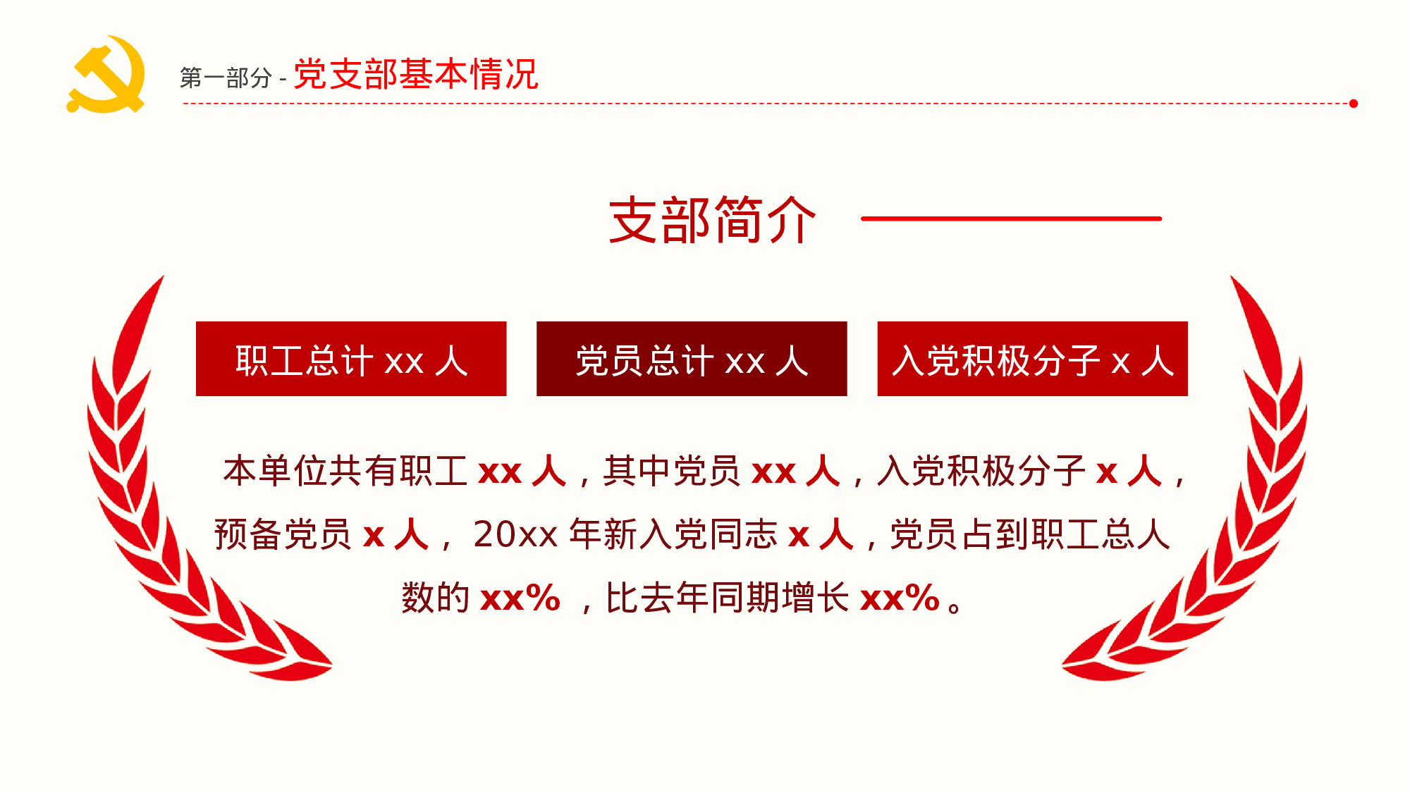 【PPT素材：党支部党建年终总结暨工作计划【更多资料VX：Moutai-iove】...pptx 第5页
