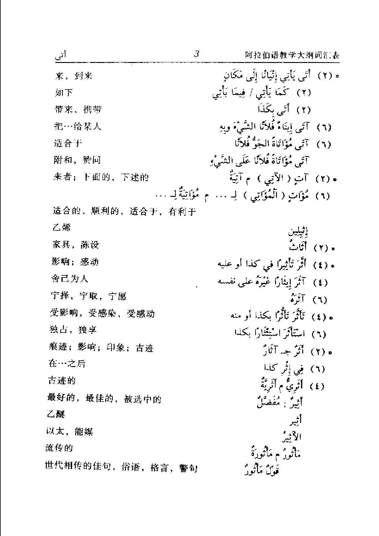 高等学校阿拉伯语教学大纲词汇表.pdf 第3页
