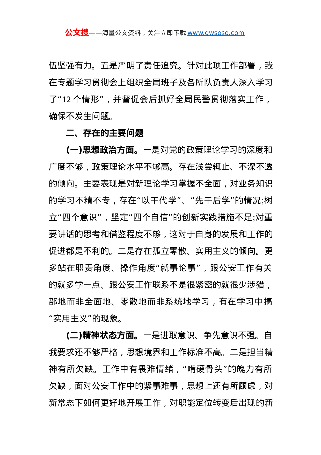 703632021年公安局长在政法队伍教育整顿民主生活会上的发言.docx 第5页