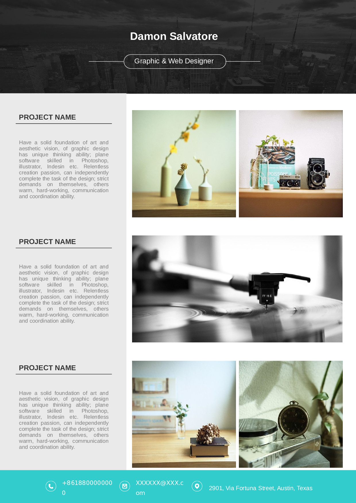 3页式欧美风格精致英文简历（双色可选）.doc 第5页