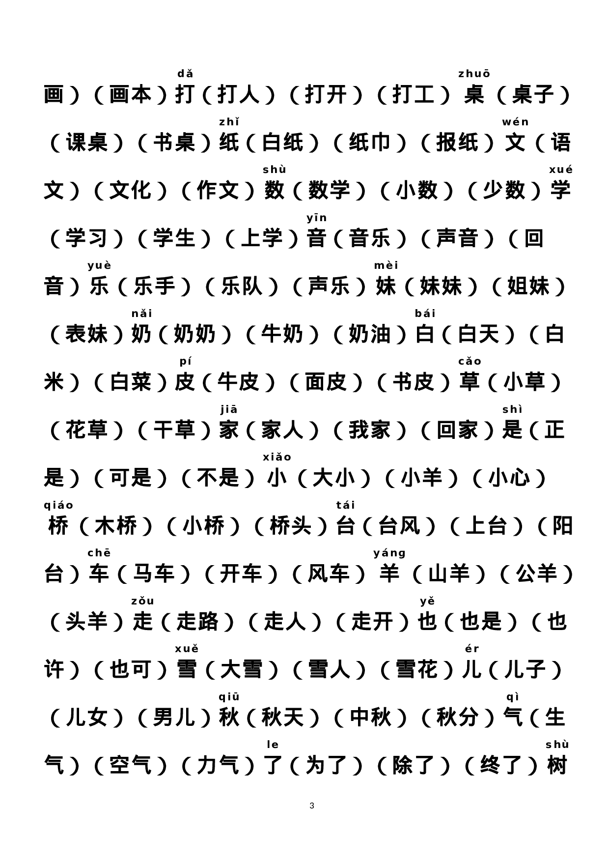 部编版人教版一年级语文上册组词版.doc 第3页