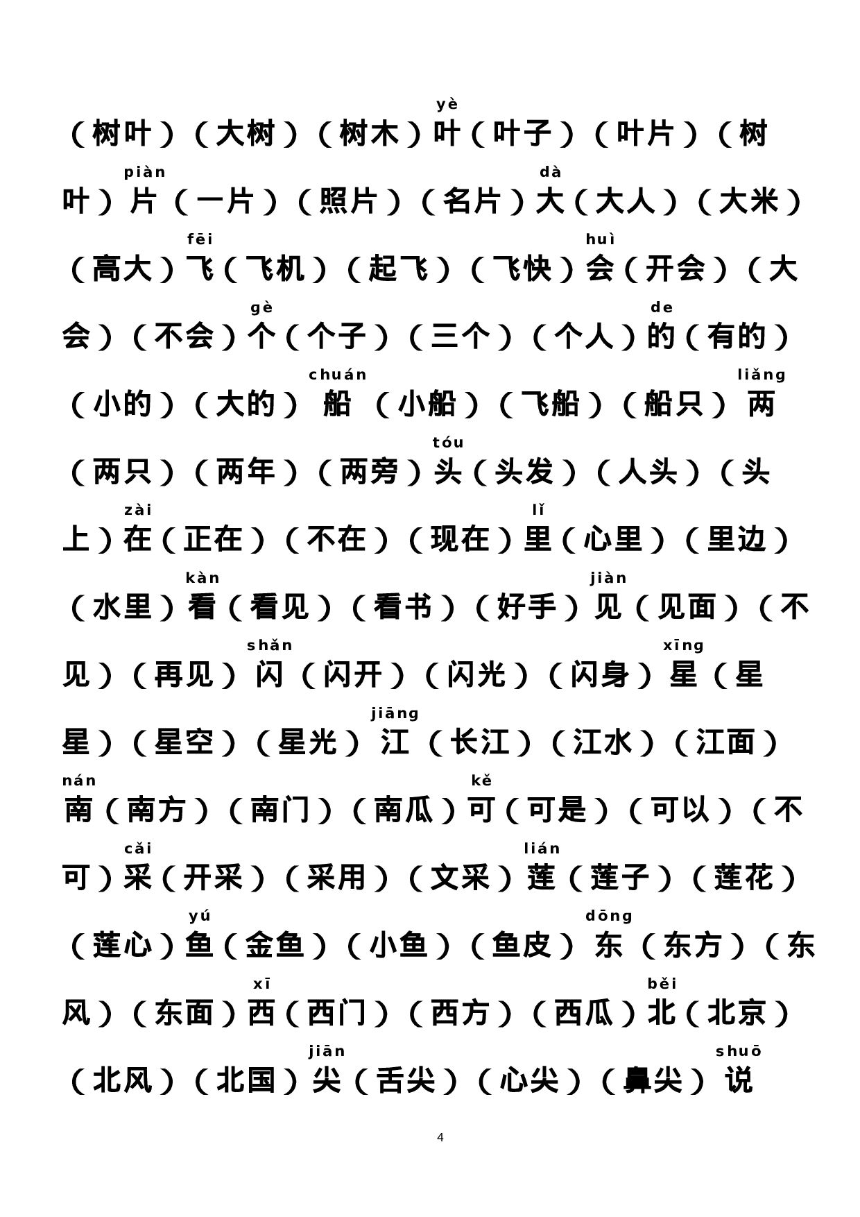 部编版人教版一年级语文上册组词版.doc 第4页