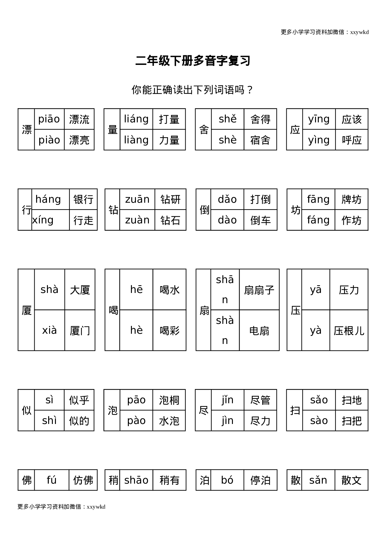 二年级下册多音字复习.doc 第1页