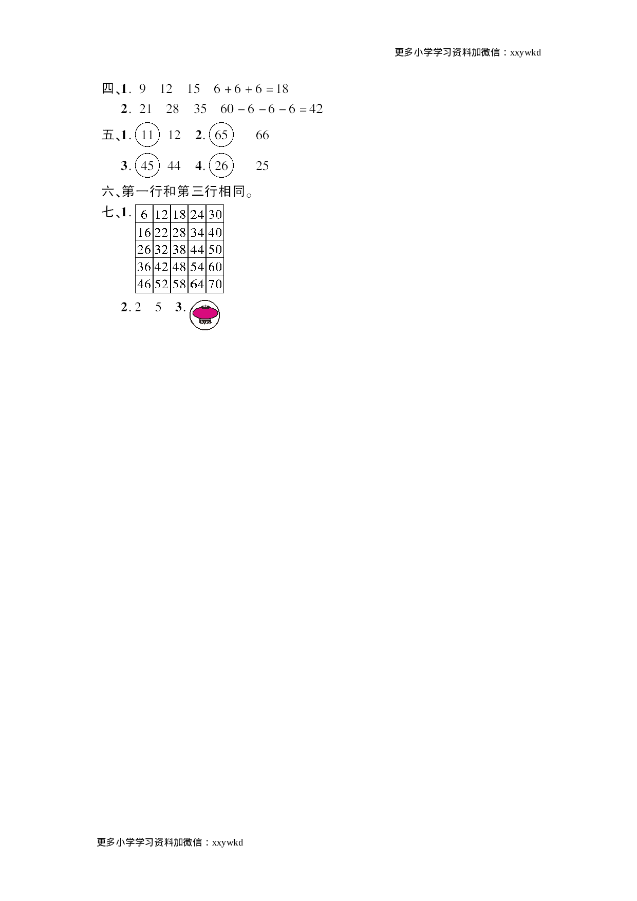 人教新课标数学一年级下学期第7单元测试卷1.doc 第5页