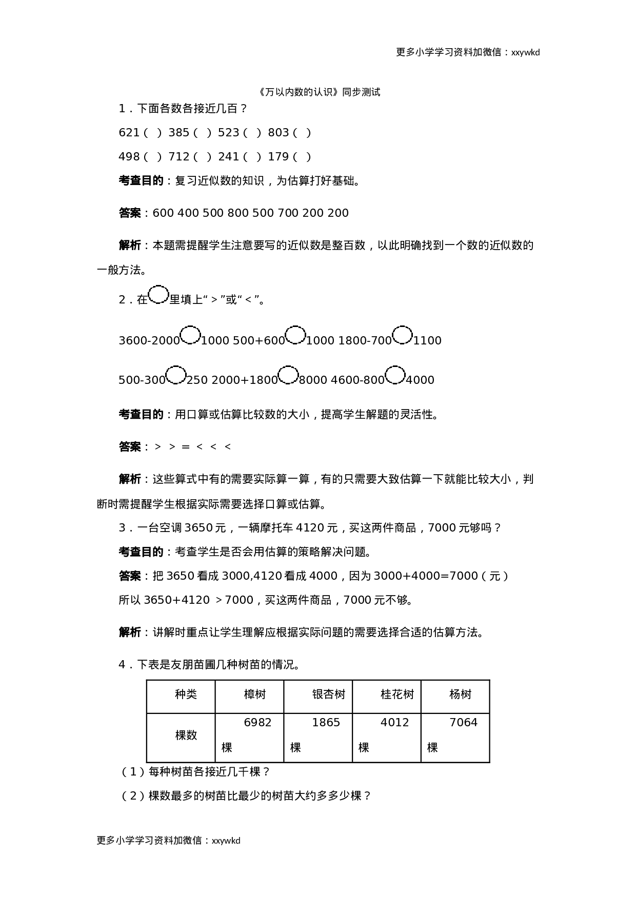 同步测试-万以内数的认识（含答案解析） (1)（顶呱呱教育）.docx 第1页