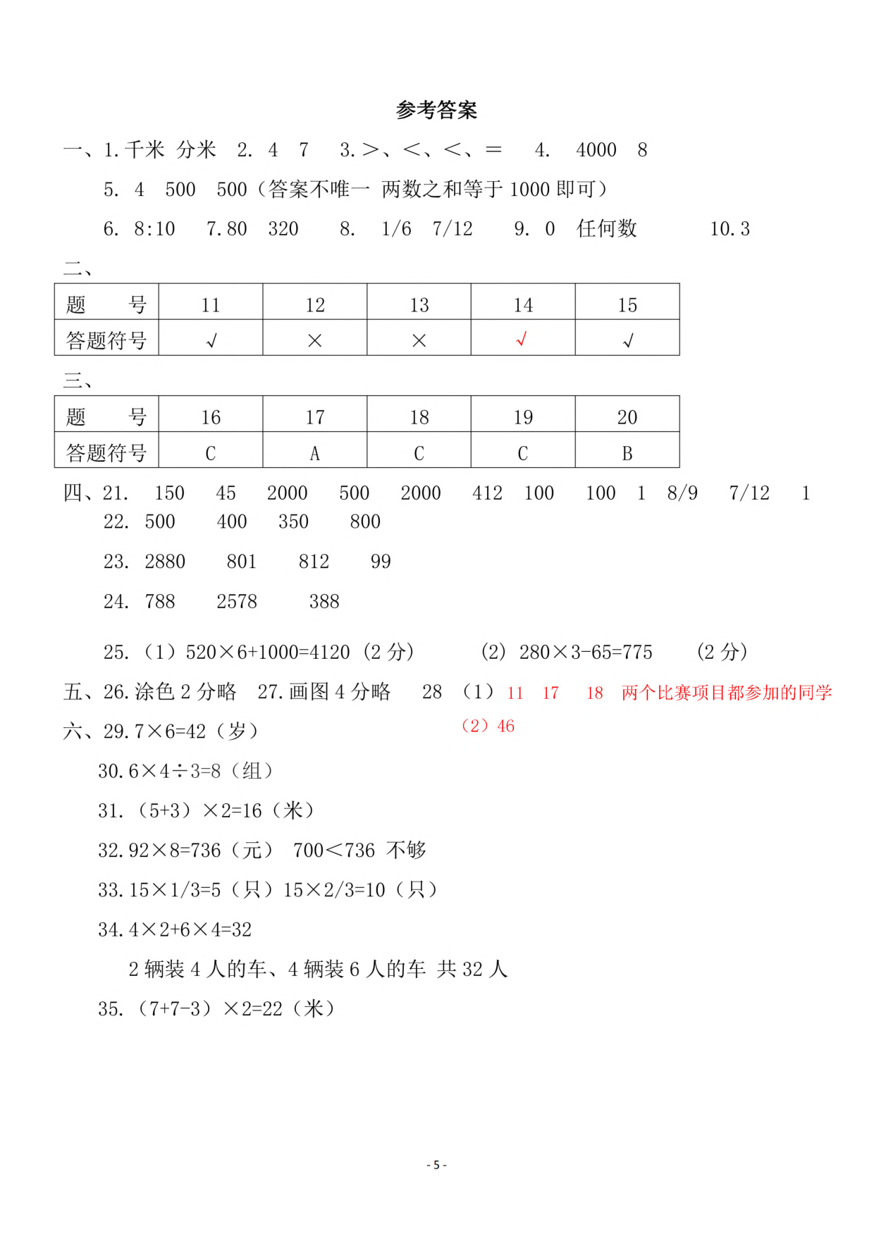 三（上）人教版数学期末模拟卷.4.pdf 第5页
