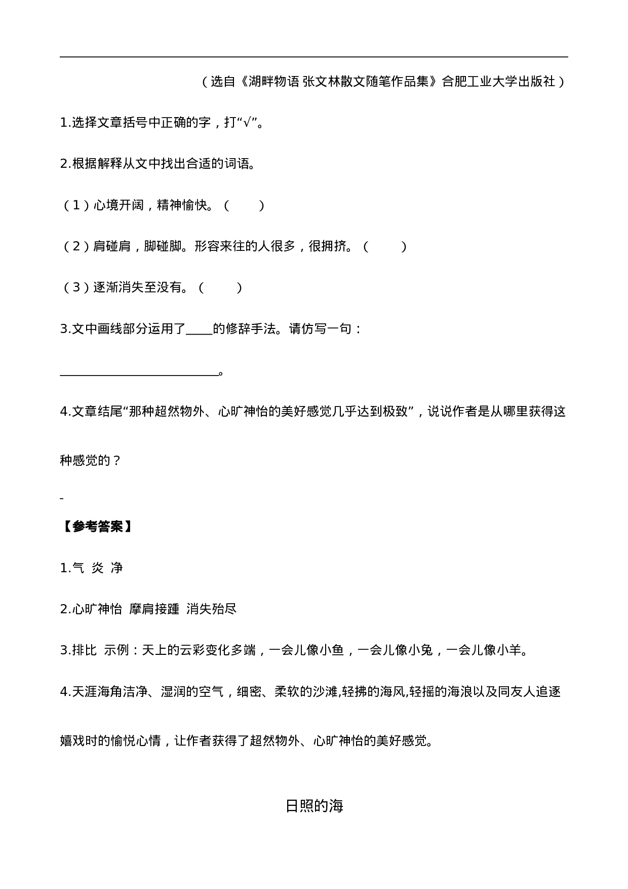 三（上）语文阅读专项练习：19 海滨小城.doc 第2页