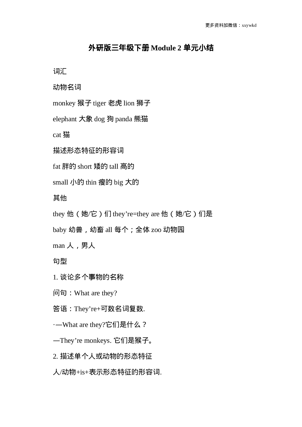 三（下）外研版英语：Module 2知识重点.doc 第1页