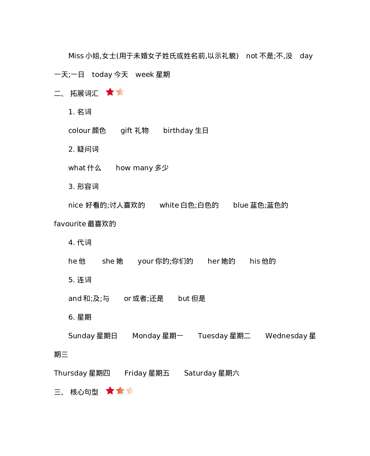 四（上）冀教版英语 Unit 1 知识重点.docx 第2页