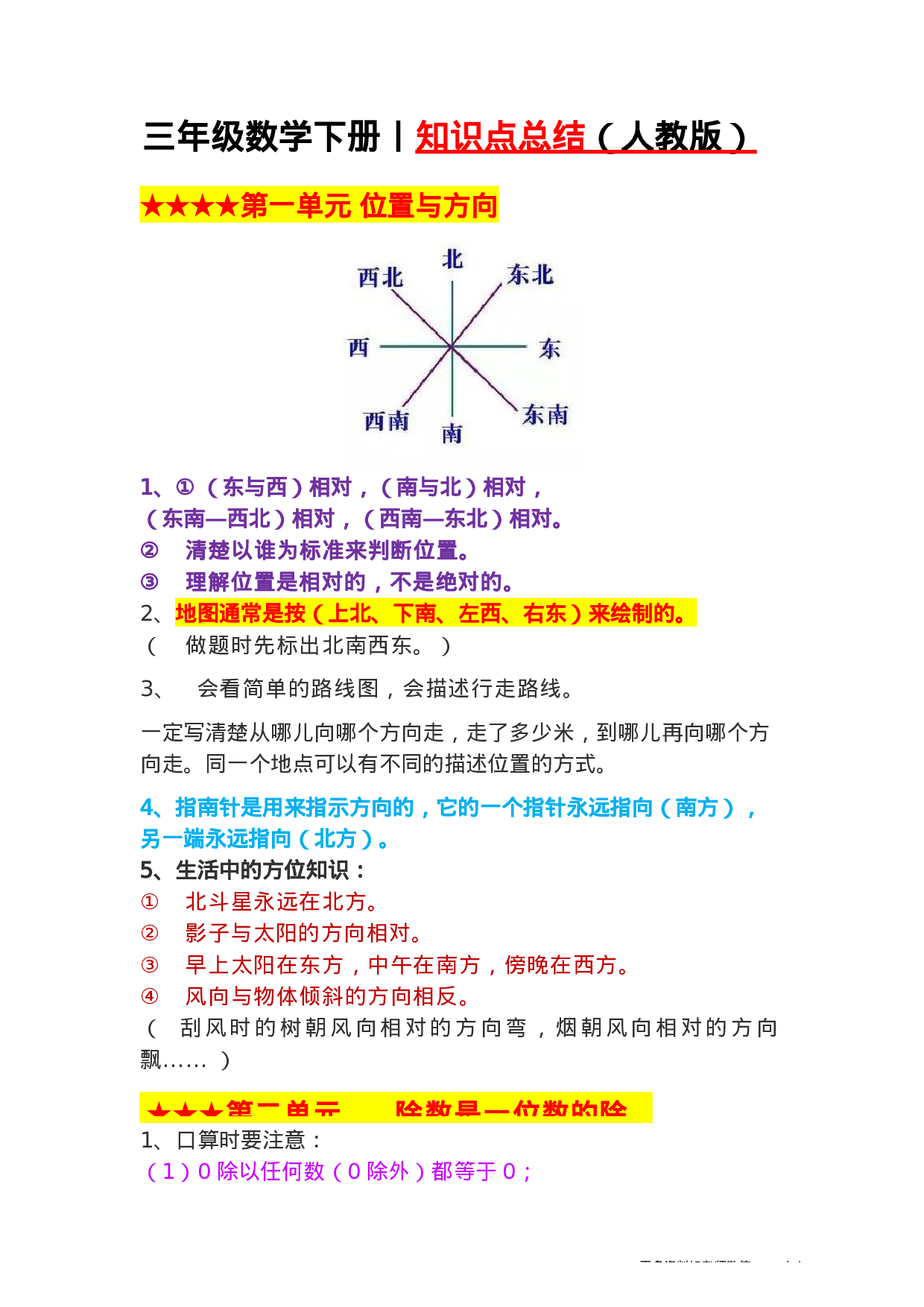 三年级数学下册知识点总结（人教版）.docx 第1页