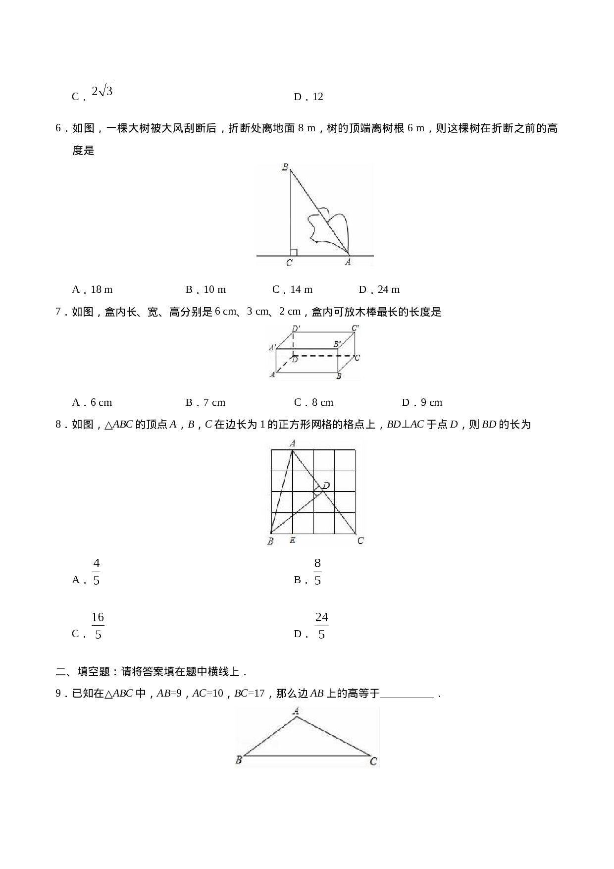 17.1 勾股定理-八年级数学人教版（下册）（原卷版）.doc 第2页