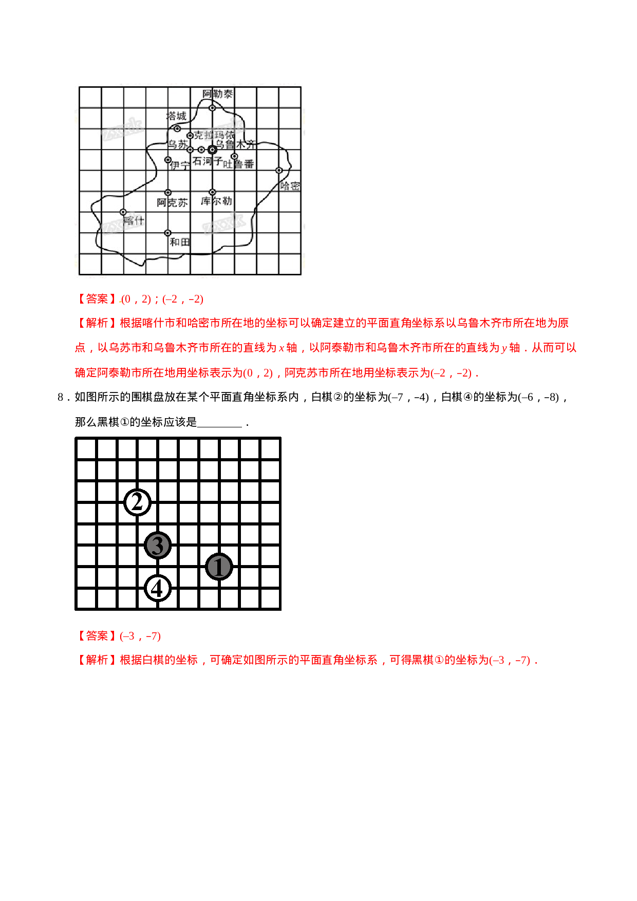 7.2.1 用坐标表示地理位置-七年级数学人教版（下册）（解析版）.doc 第4页