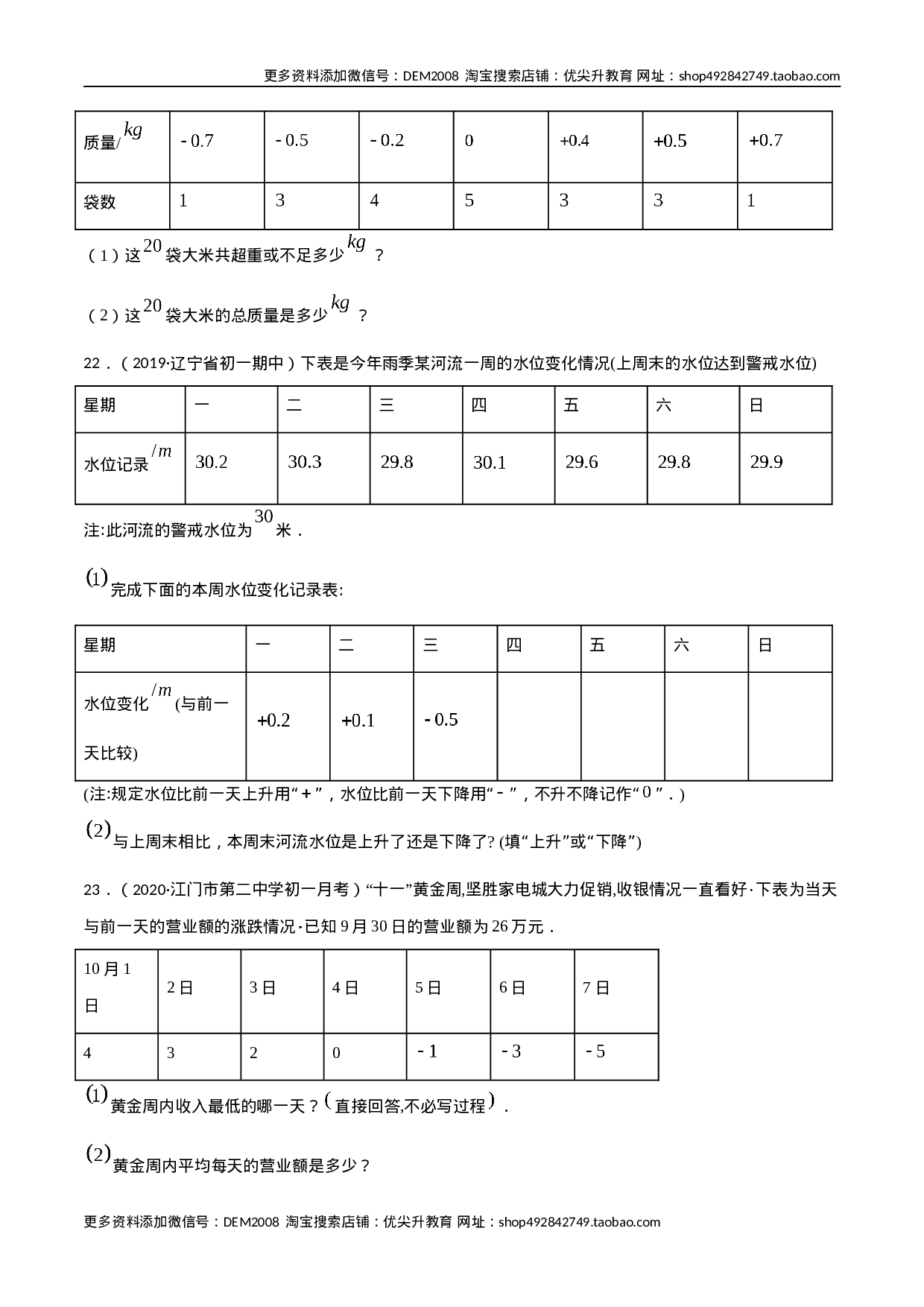 1.1 正数和负数测试（原卷版）（人教版）(1).docx 第4页