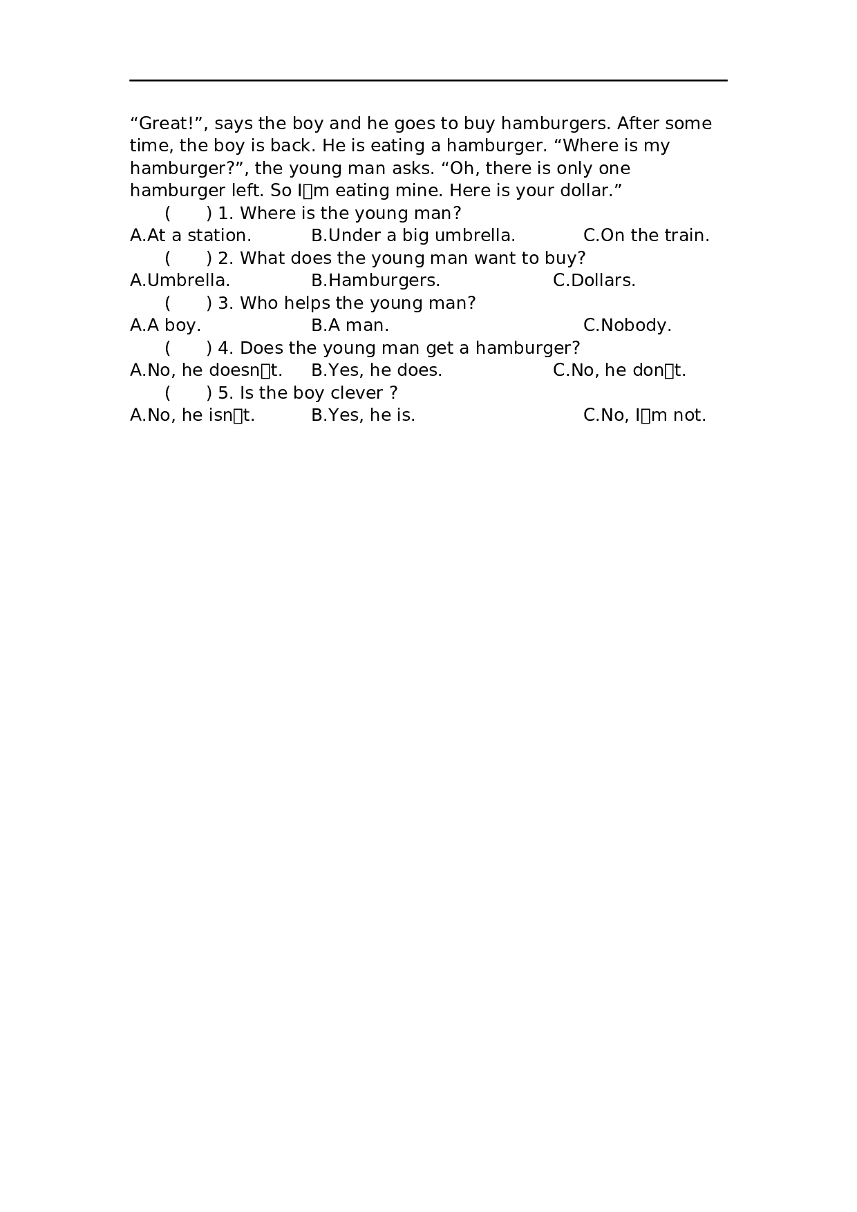 六（上）外研版英语 Module 9 测试卷.docx 第5页