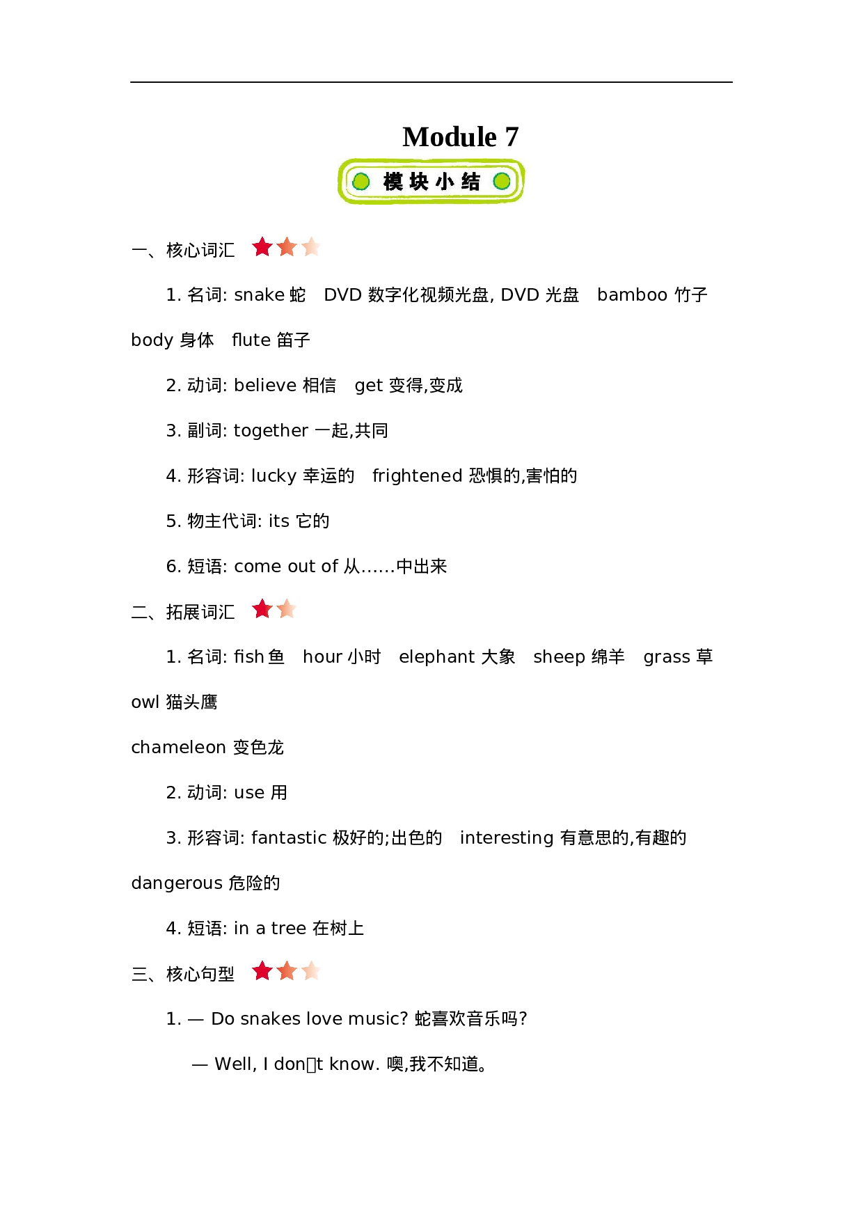 六(上)外研 Module7 知识清单.docx 第1页