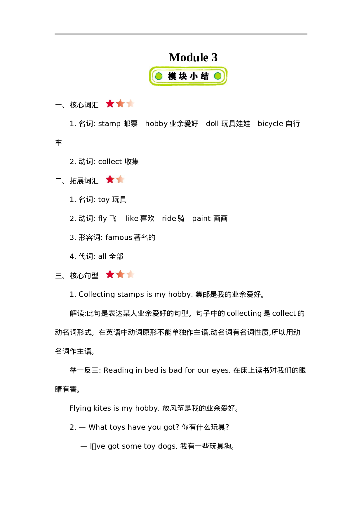 六(上)外研 Module 3 知识清单.docx 第1页