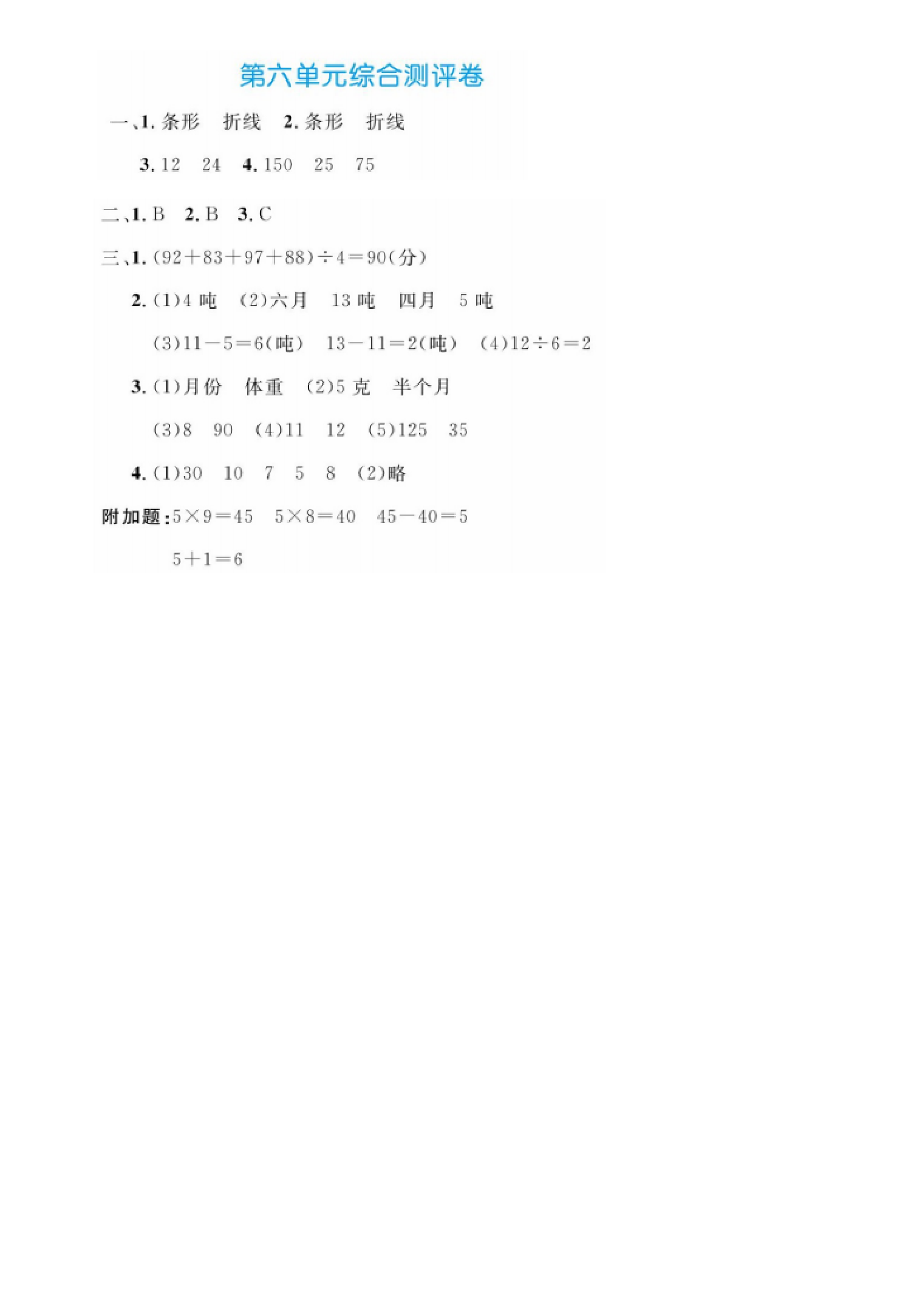 四（下）数学第六单元综合测评卷.pdf 第5页