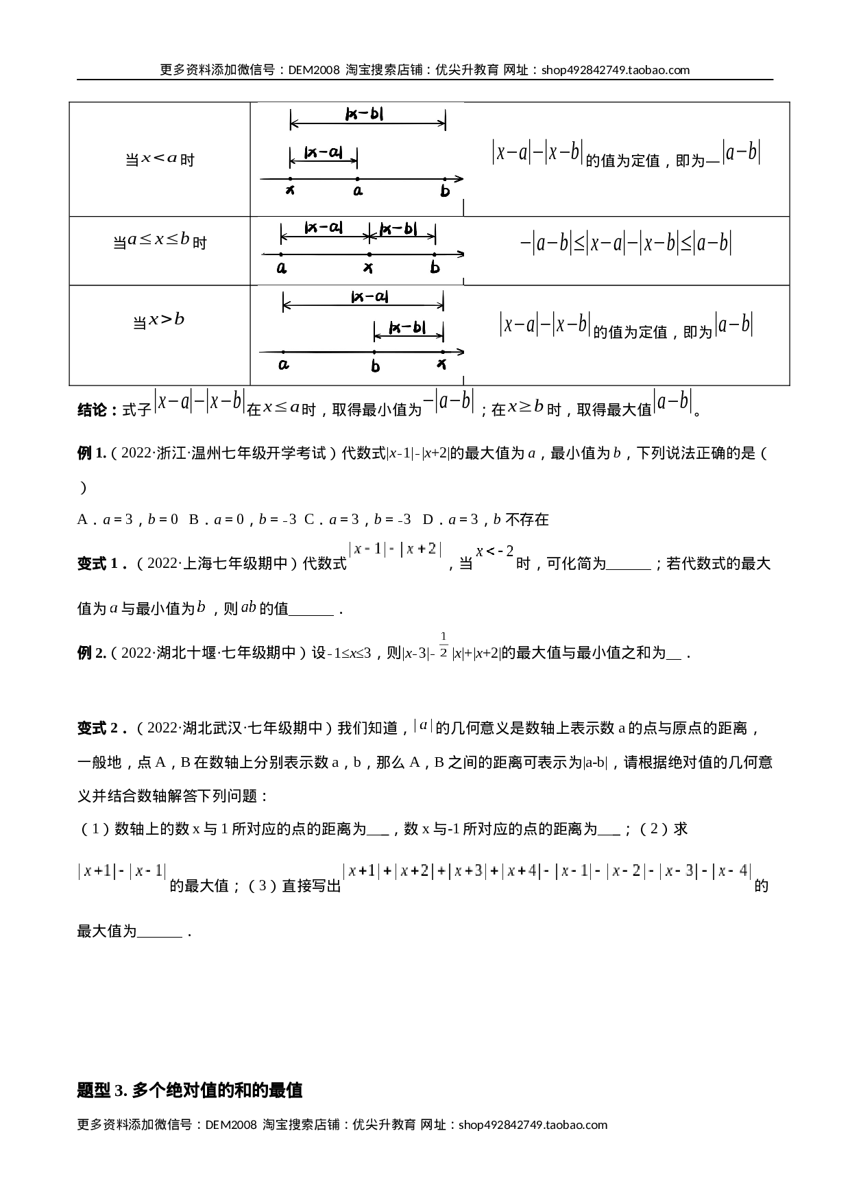 专题03 绝对值压轴题（最值与化简）专项讲练（人教版）（原卷版）(1).docx 第3页