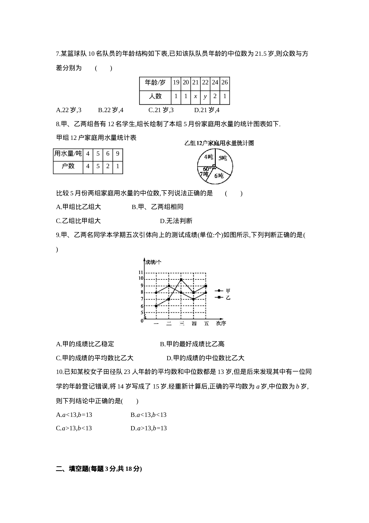 第二十章  数据的分析-2020-2021学年八年级数学下册单元能力提升检测（人教版）(28054249).docx 第2页