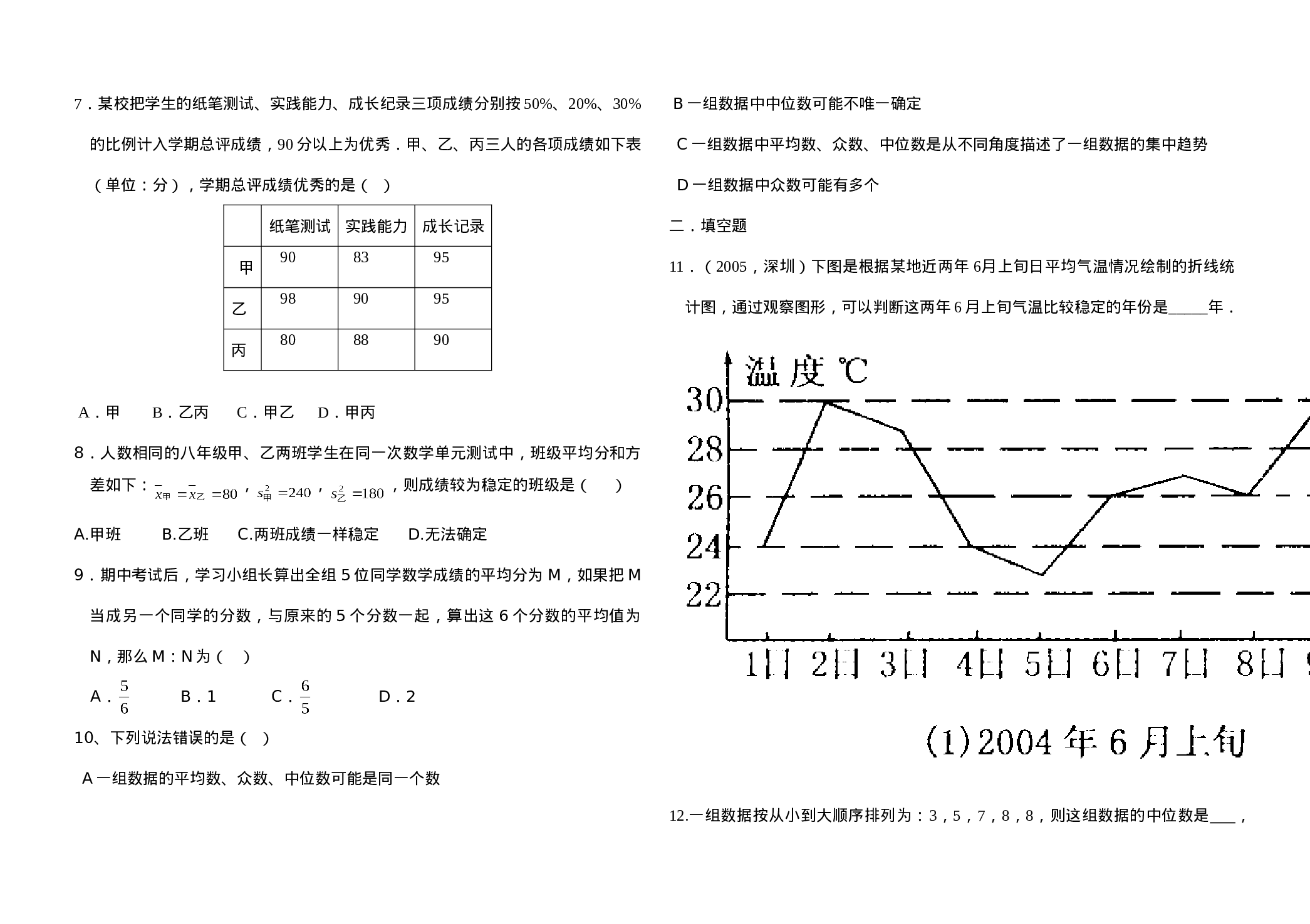第二十章数据的分析单元测试题.doc 第2页