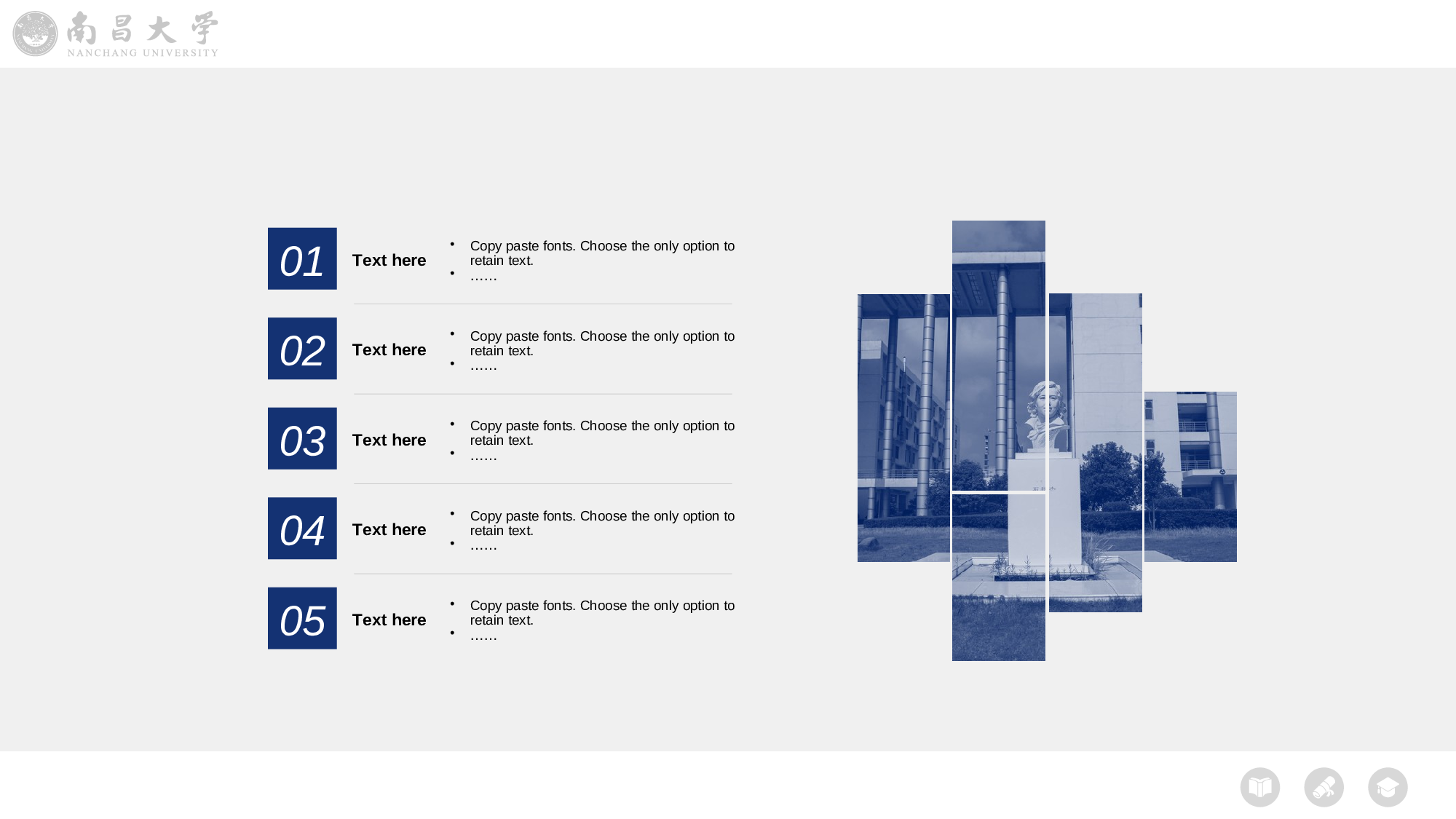 蓝色南昌大学语言文学系毕业答辩PPT模板.pptx 第2页