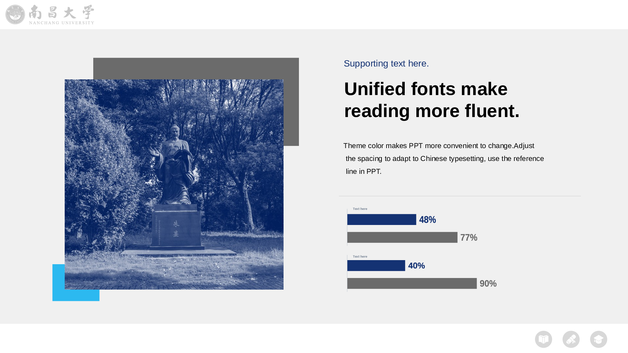 蓝色南昌大学语言文学系毕业答辩PPT模板.pptx 第5页