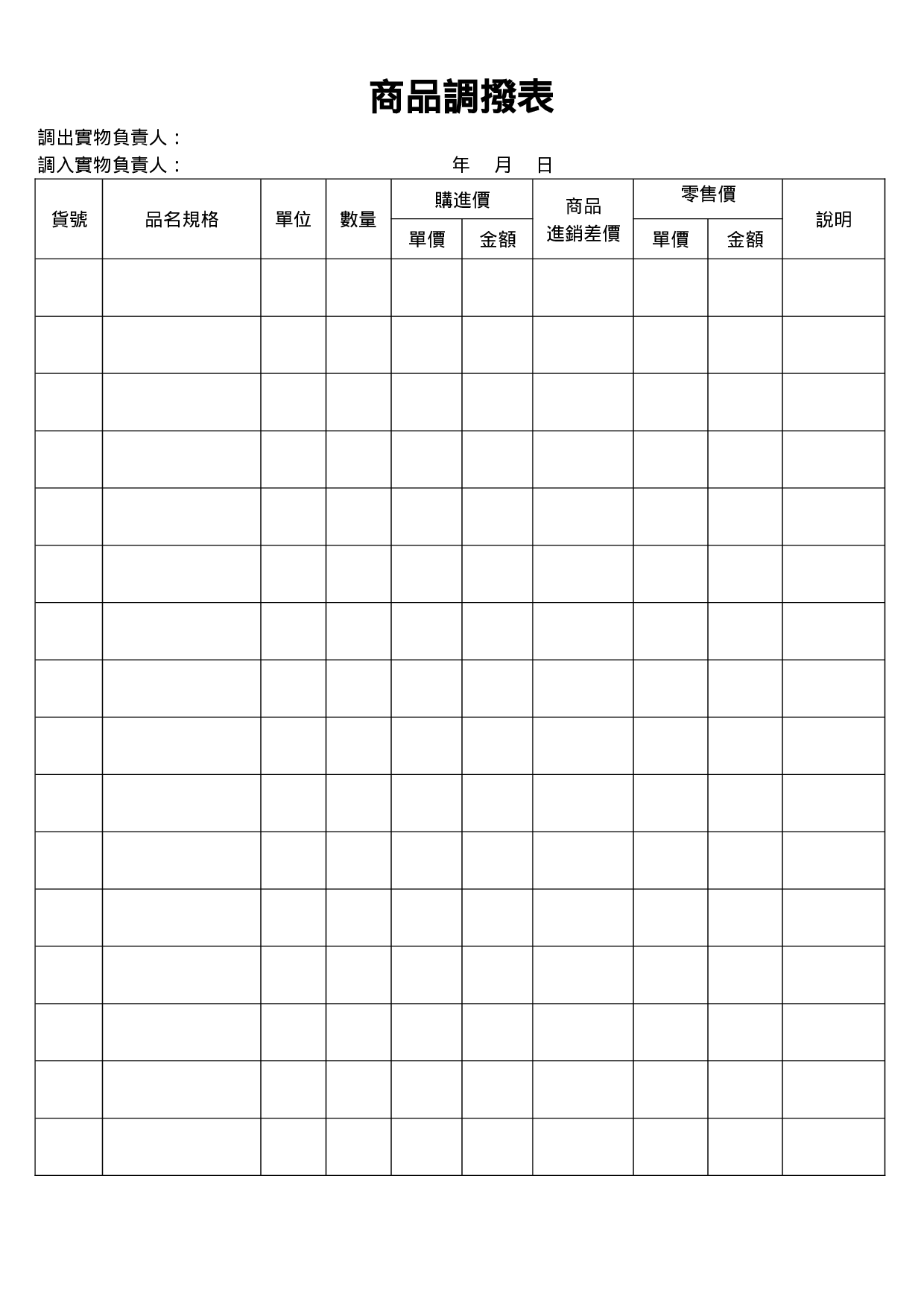 商品调拨表.doc 第1页