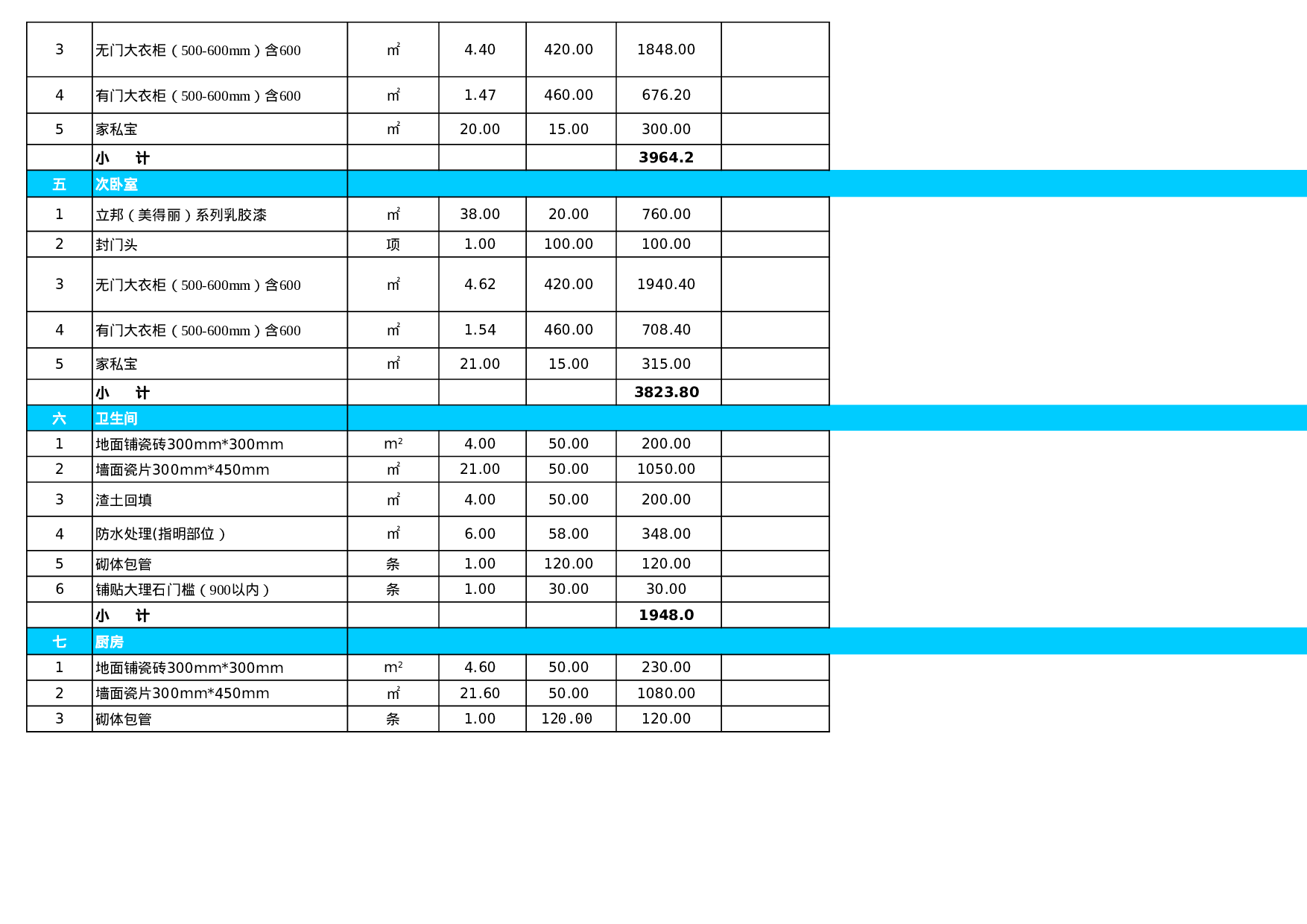 装修预算-2.xls 第2页